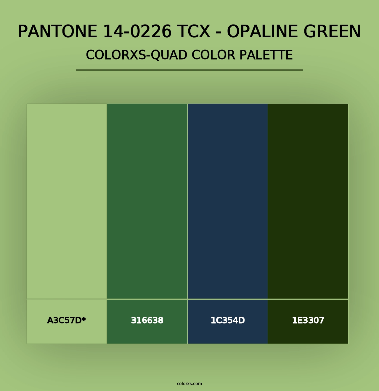 PANTONE 14-0226 TCX - Opaline Green - Colorxs Quad Palette