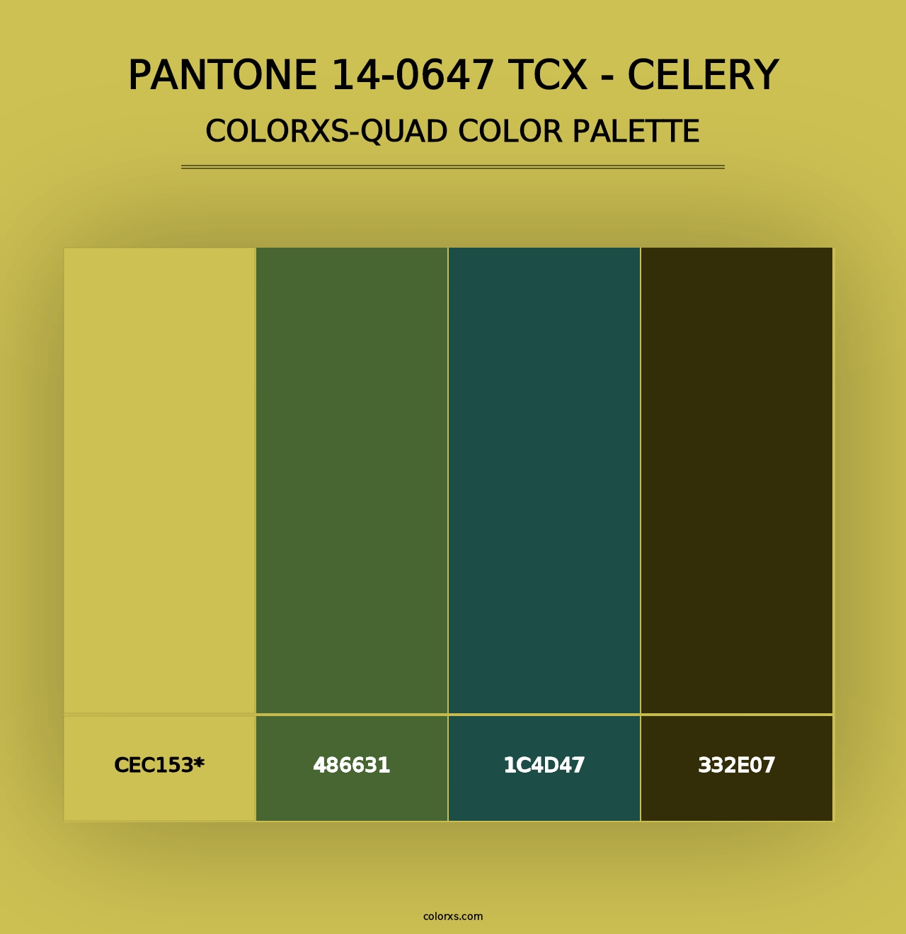 PANTONE 14-0647 TCX - Celery - Colorxs Quad Palette