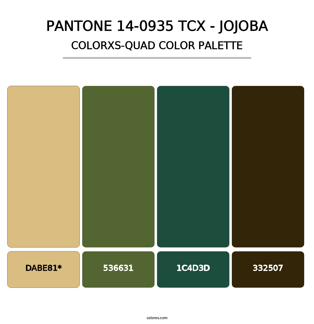 PANTONE 14-0935 TCX - Jojoba - Colorxs Quad Palette