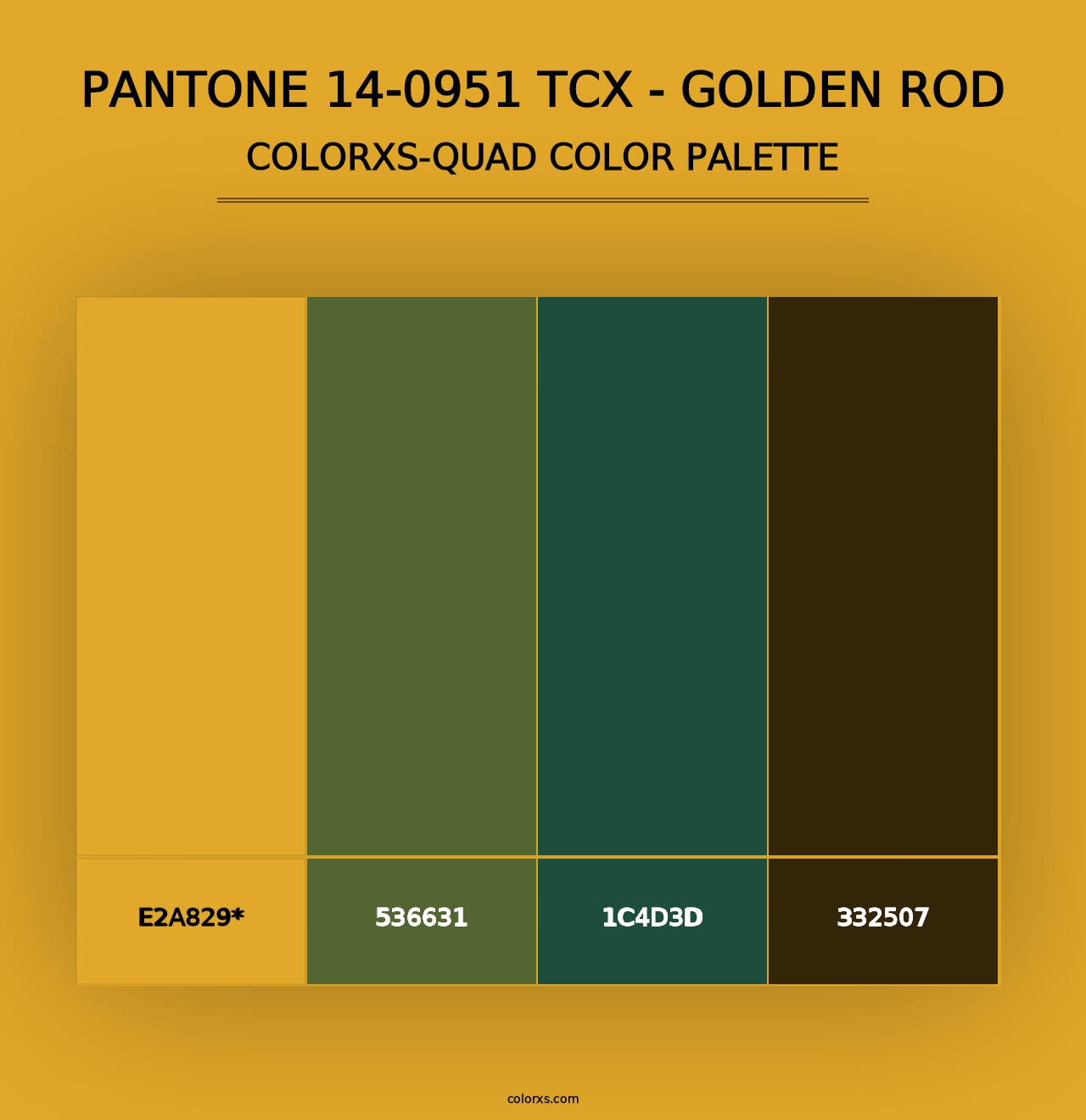 PANTONE 14-0951 TCX - Golden Rod - Colorxs Quad Palette