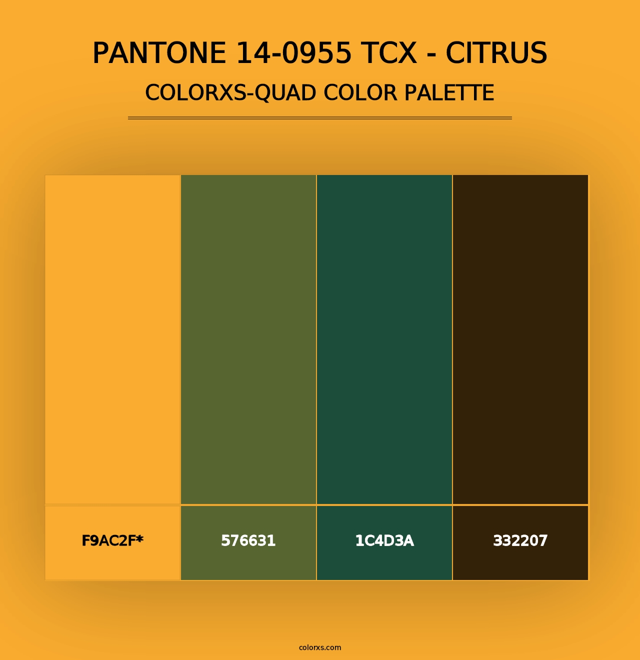 PANTONE 14-0955 TCX - Citrus - Colorxs Quad Palette