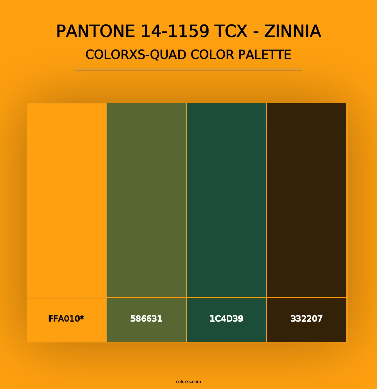 PANTONE 14-1159 TCX - Zinnia - Colorxs Quad Palette