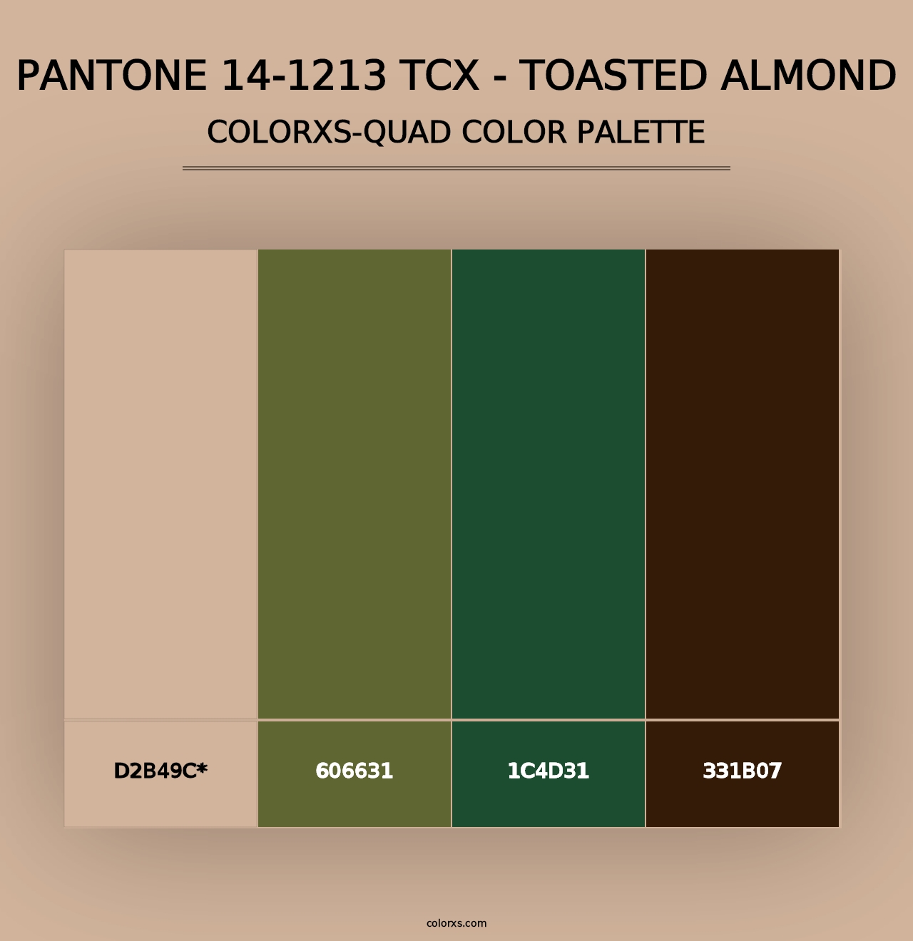 PANTONE 14-1213 TCX - Toasted Almond - Colorxs Quad Palette