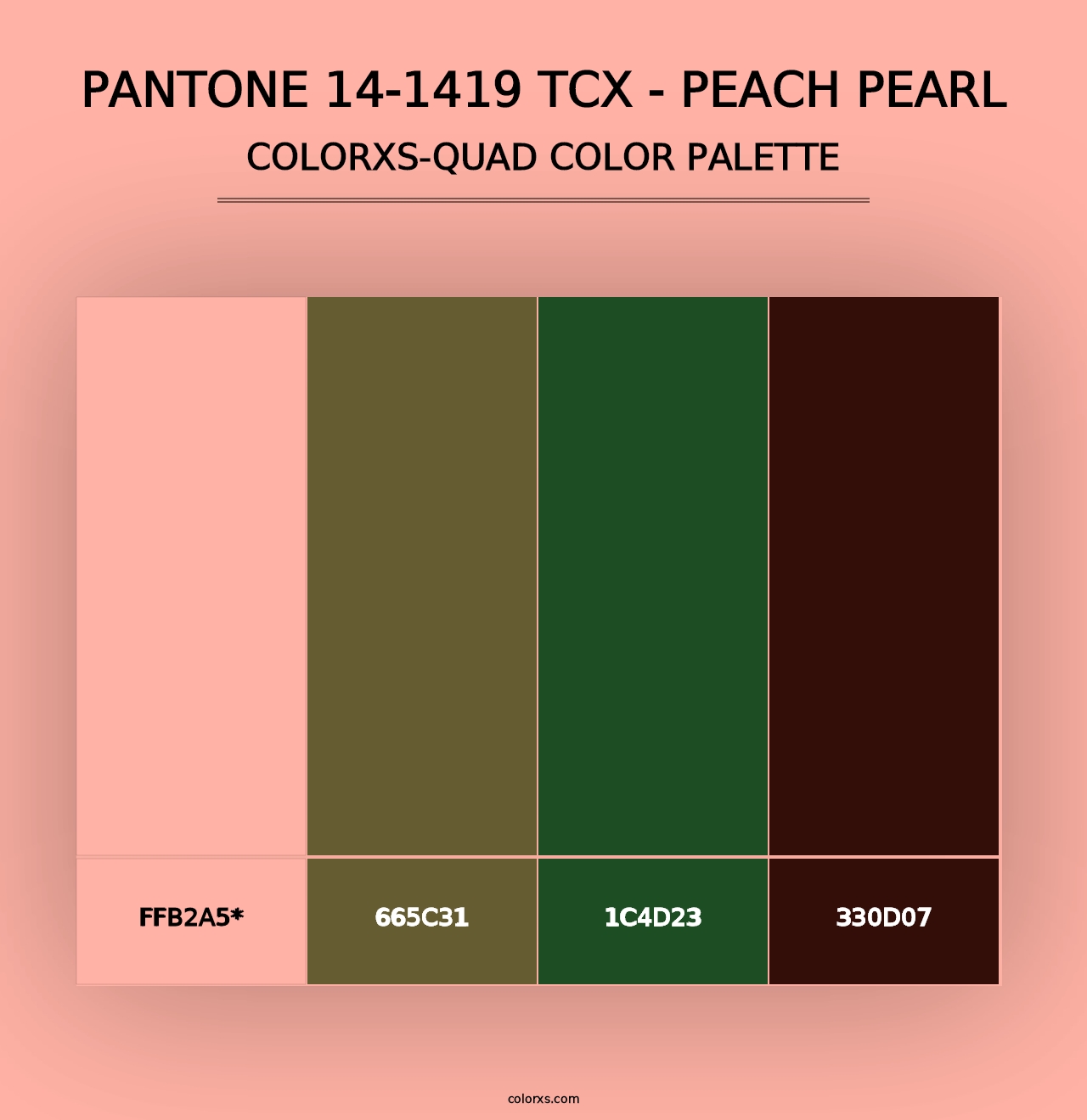 PANTONE 14-1419 TCX - Peach Pearl - Colorxs Quad Palette