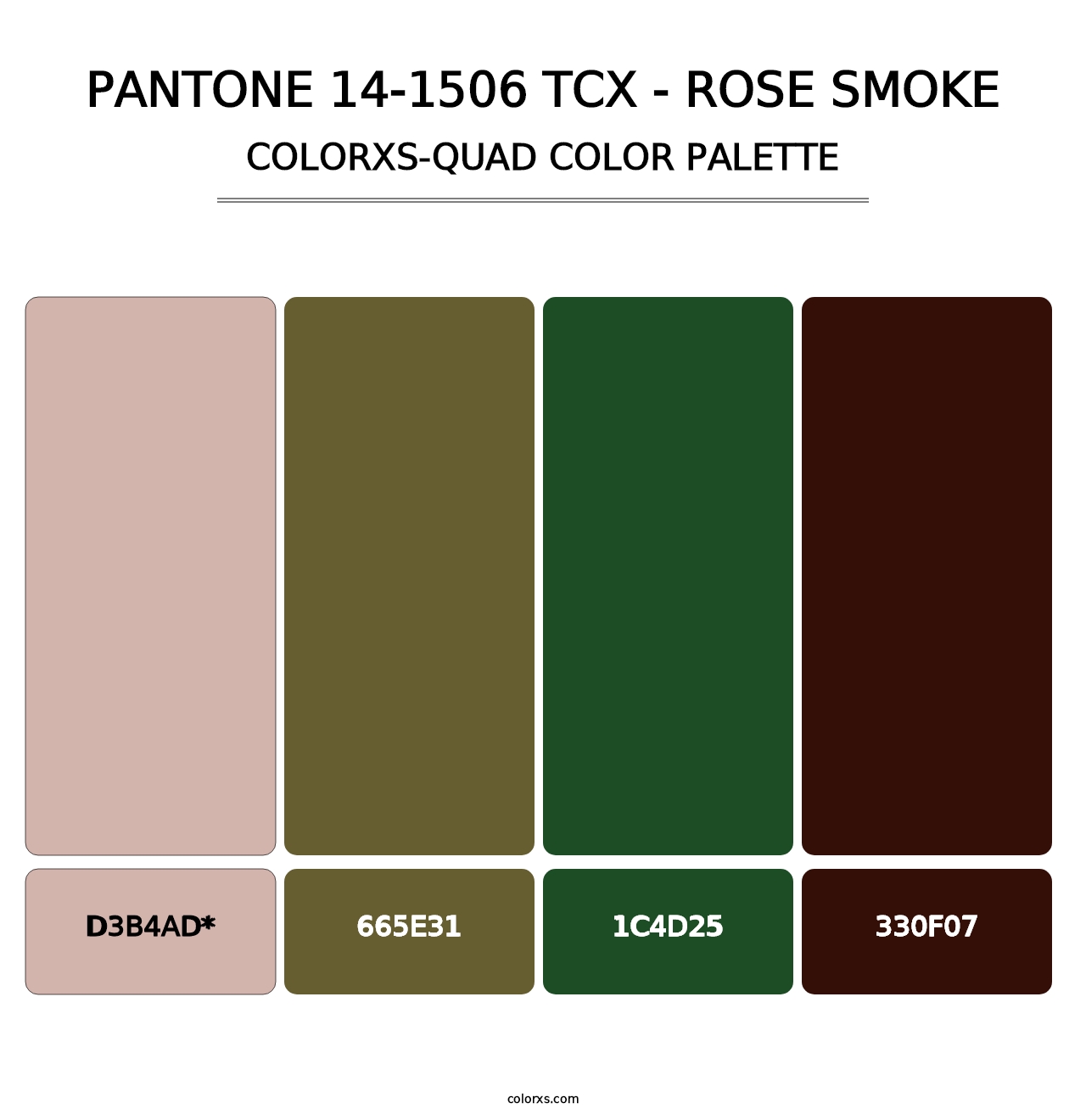 PANTONE 14-1506 TCX - Rose Smoke - Colorxs Quad Palette