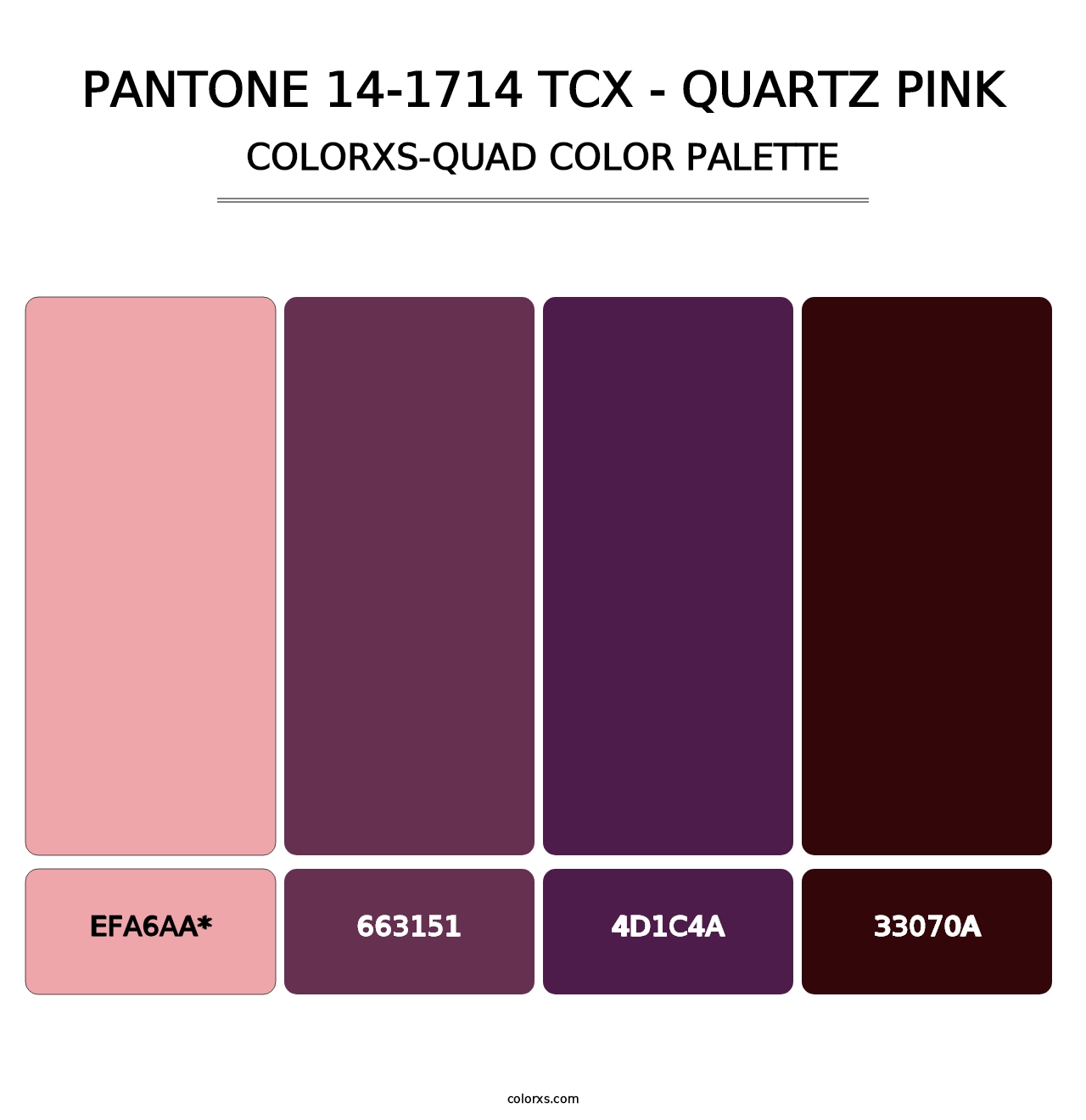 PANTONE 14-1714 TCX - Quartz Pink - Colorxs Quad Palette