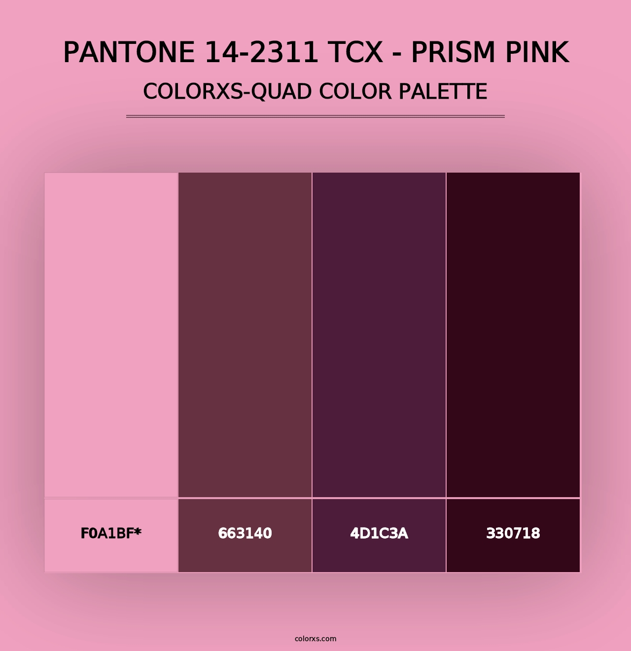 PANTONE 14-2311 TCX - Prism Pink - Colorxs Quad Palette