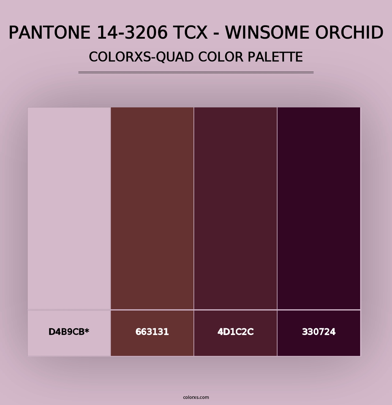 PANTONE 14-3206 TCX - Winsome Orchid - Colorxs Quad Palette