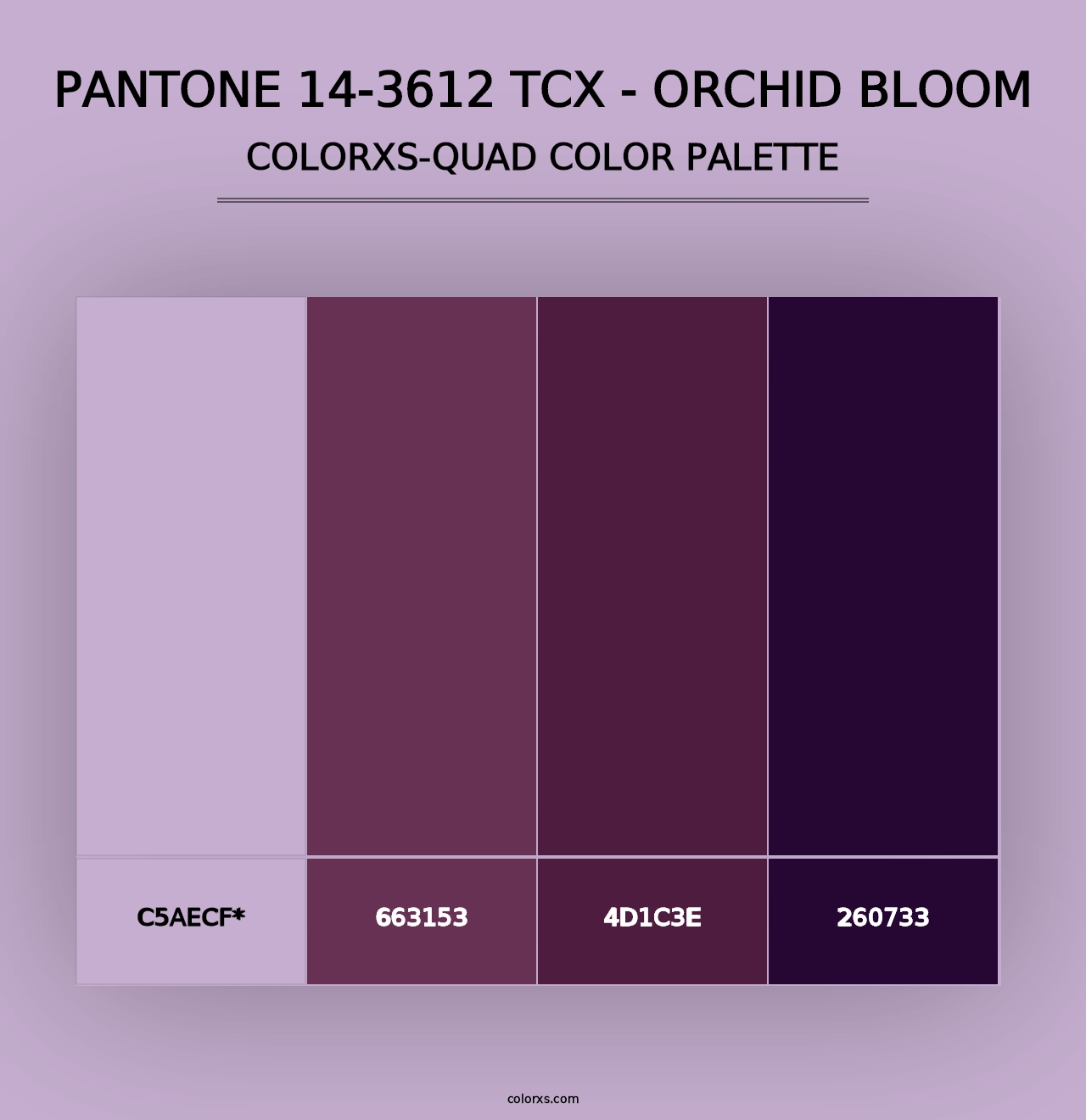 PANTONE 14-3612 TCX - Orchid Bloom - Colorxs Quad Palette