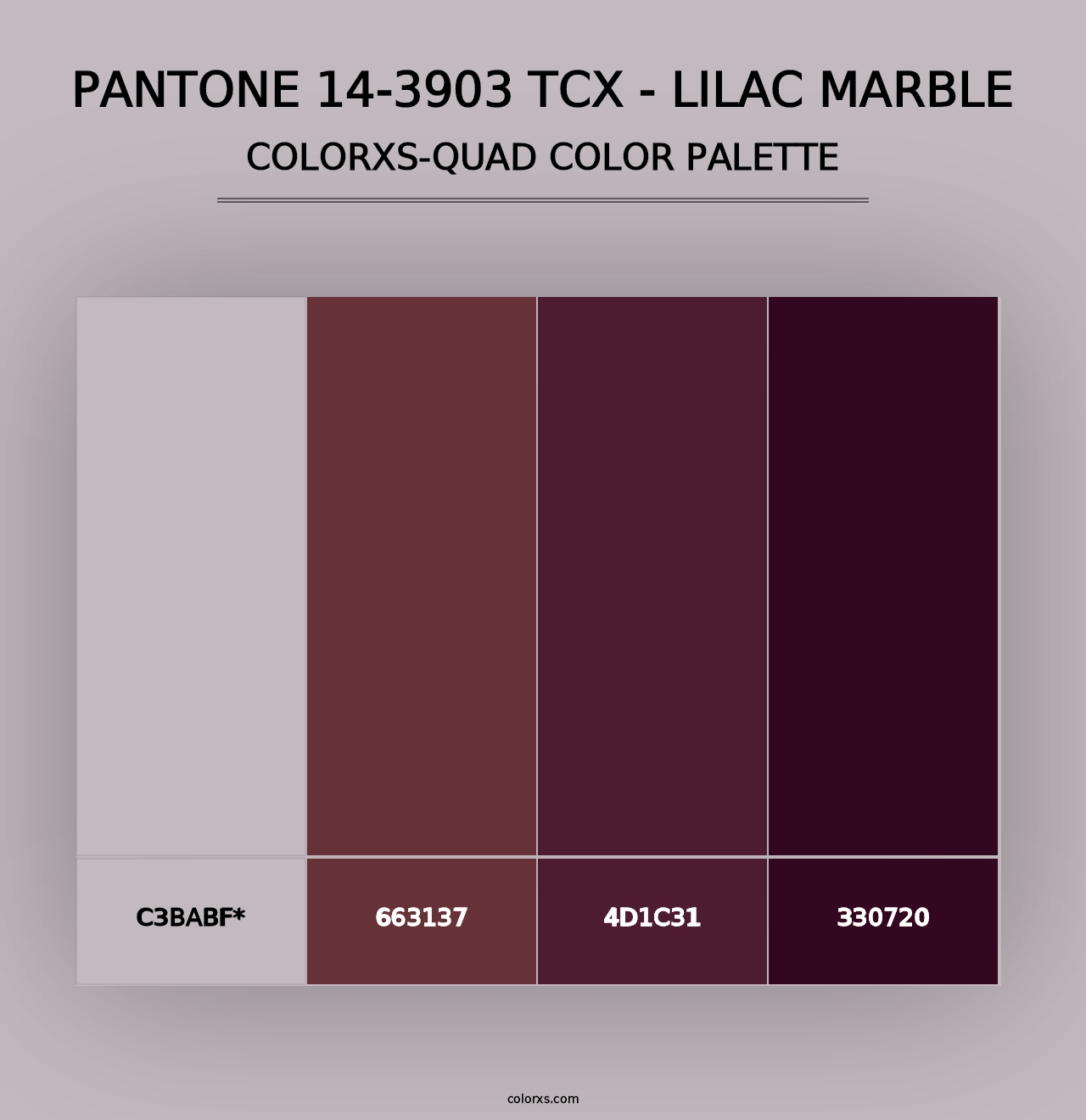 PANTONE 14-3903 TCX - Lilac Marble - Colorxs Quad Palette