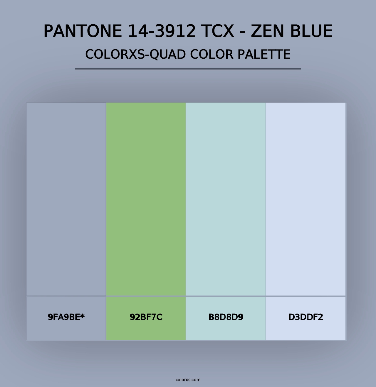 PANTONE 14-3912 TCX - Zen Blue - Colorxs Quad Palette