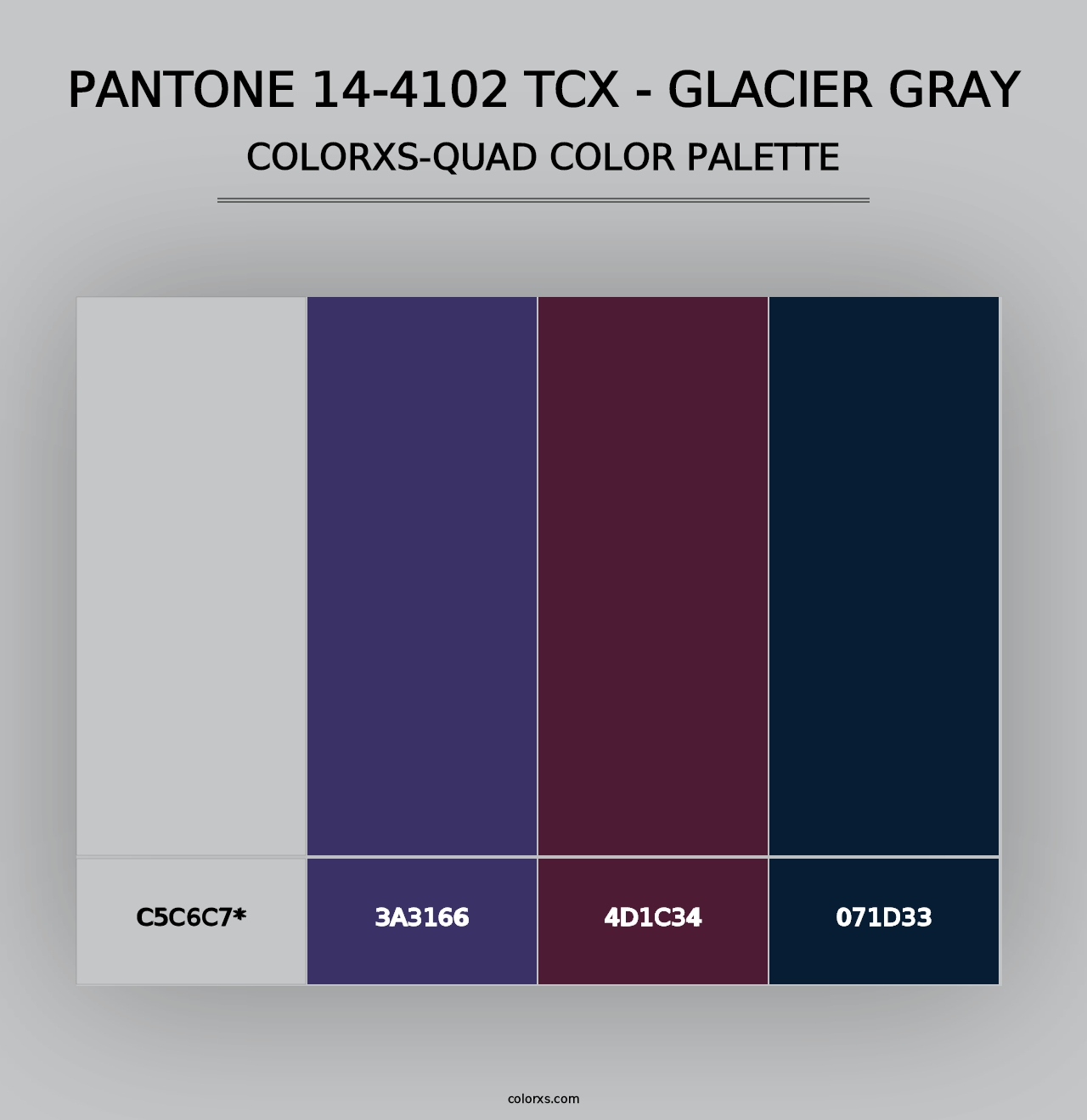 PANTONE 14-4102 TCX - Glacier Gray - Colorxs Quad Palette