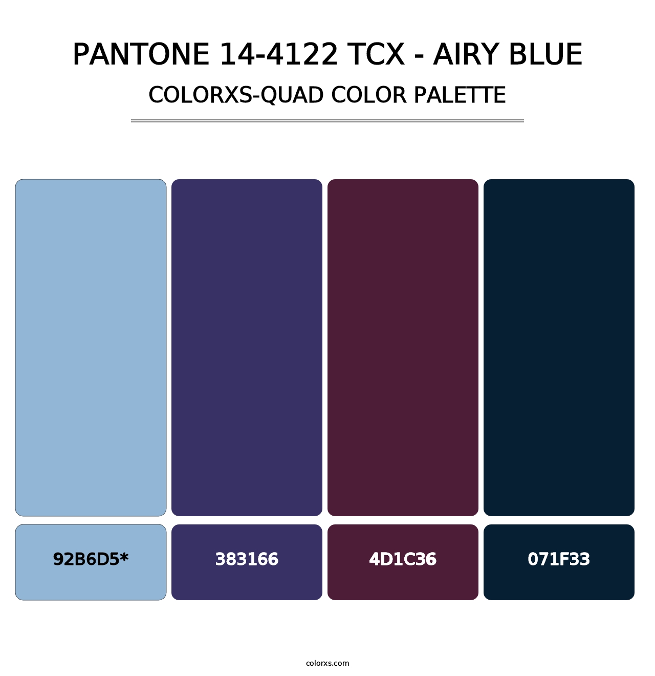 PANTONE 14-4122 TCX - Airy Blue - Colorxs Quad Palette