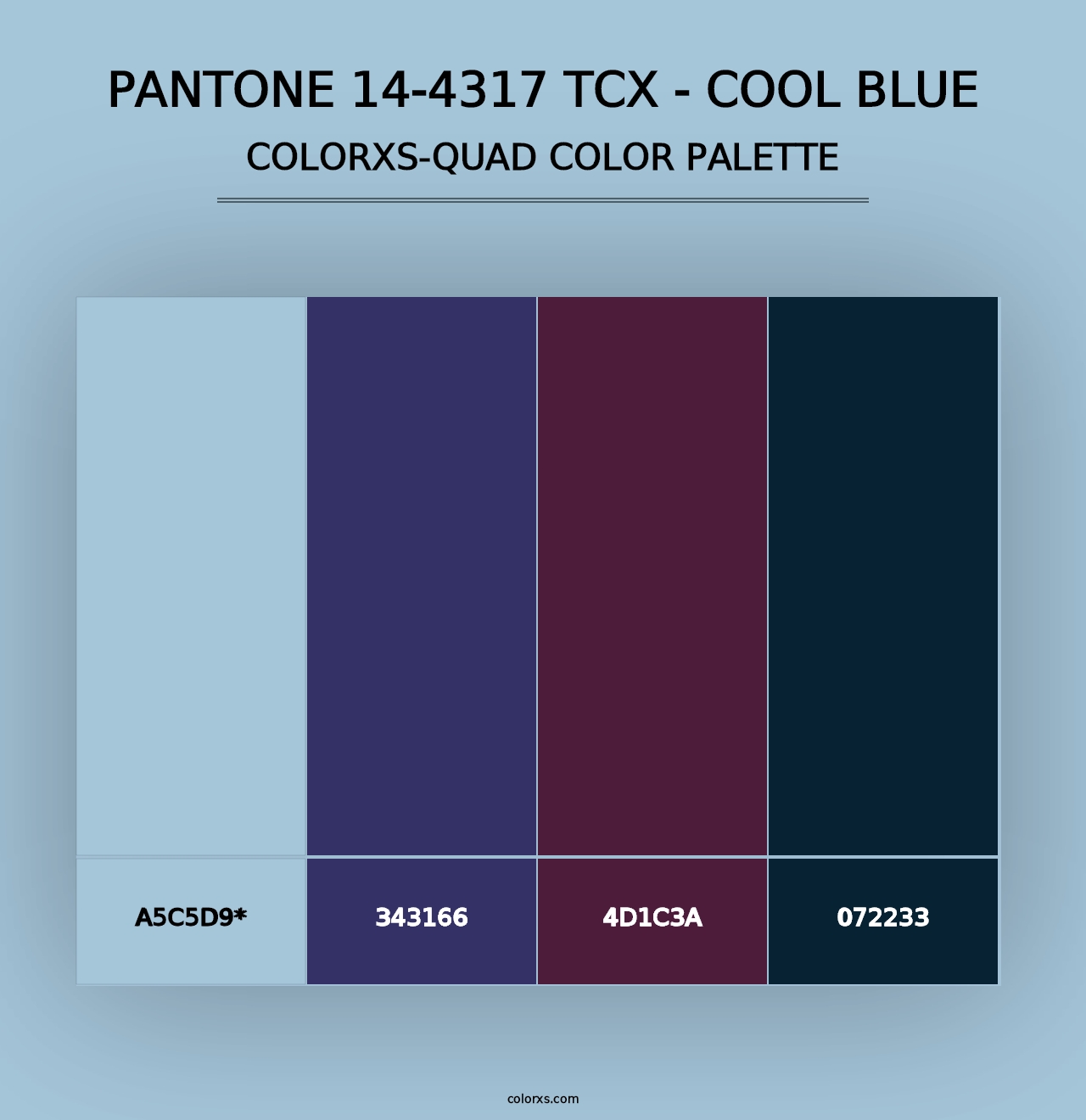 PANTONE 14-4317 TCX - Cool Blue - Colorxs Quad Palette