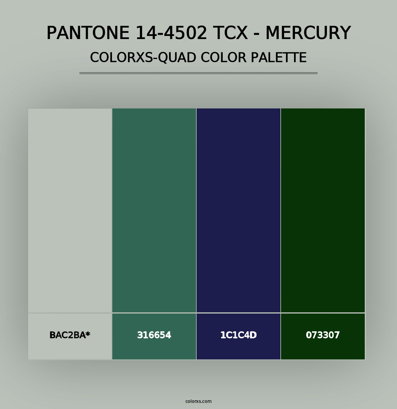 PANTONE 14-4502 TCX - Mercury - Colorxs Quad Palette