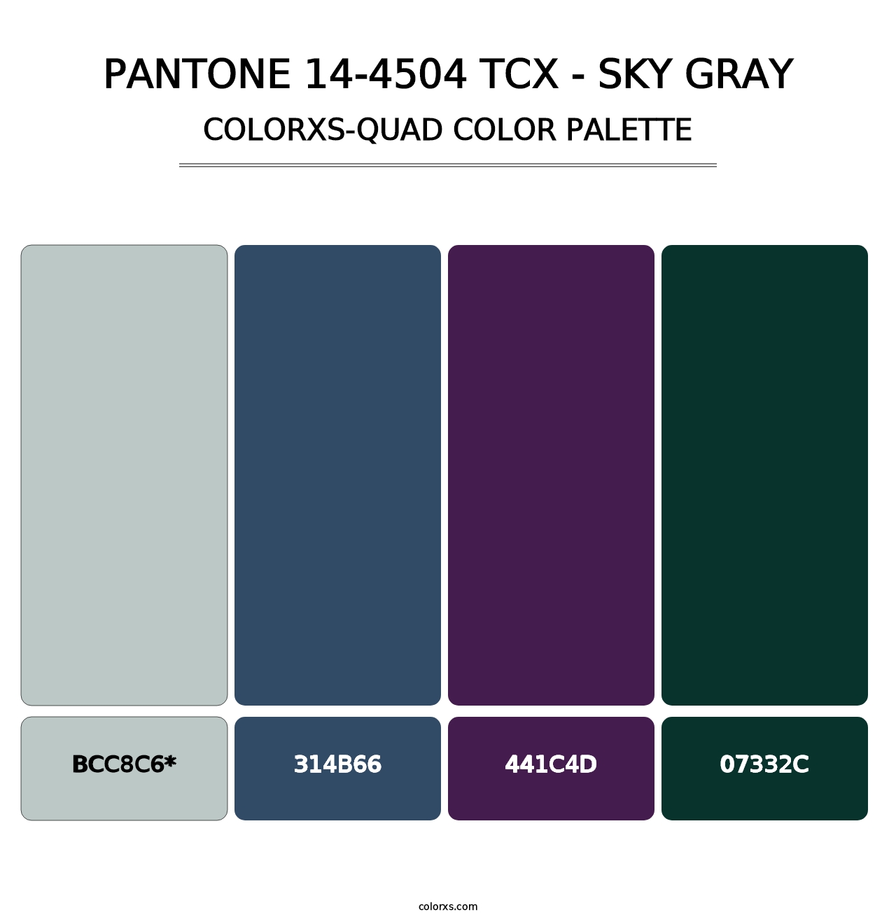 PANTONE 14-4504 TCX - Sky Gray - Colorxs Quad Palette