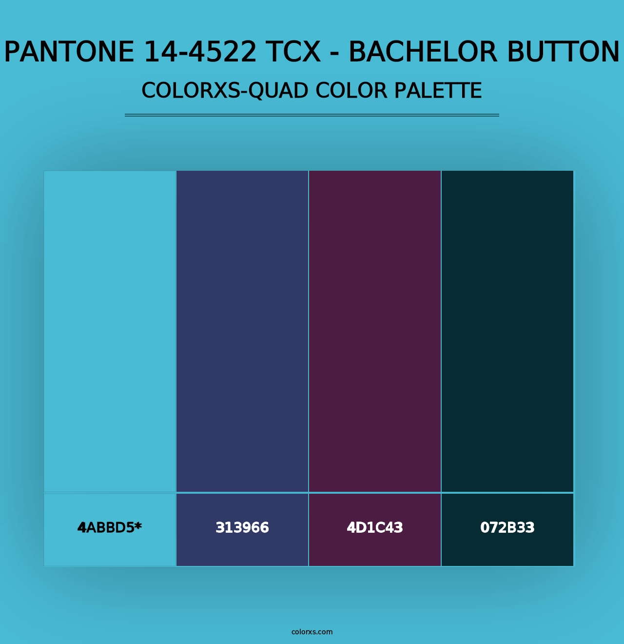 PANTONE 14-4522 TCX - Bachelor Button - Colorxs Quad Palette