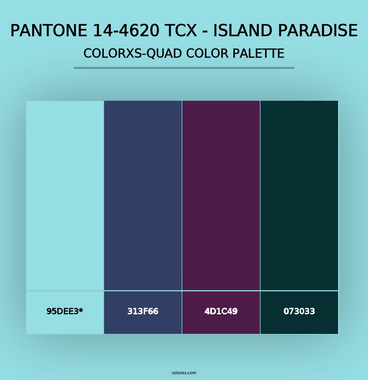 PANTONE 14-4620 TCX - Island Paradise - Colorxs Quad Palette