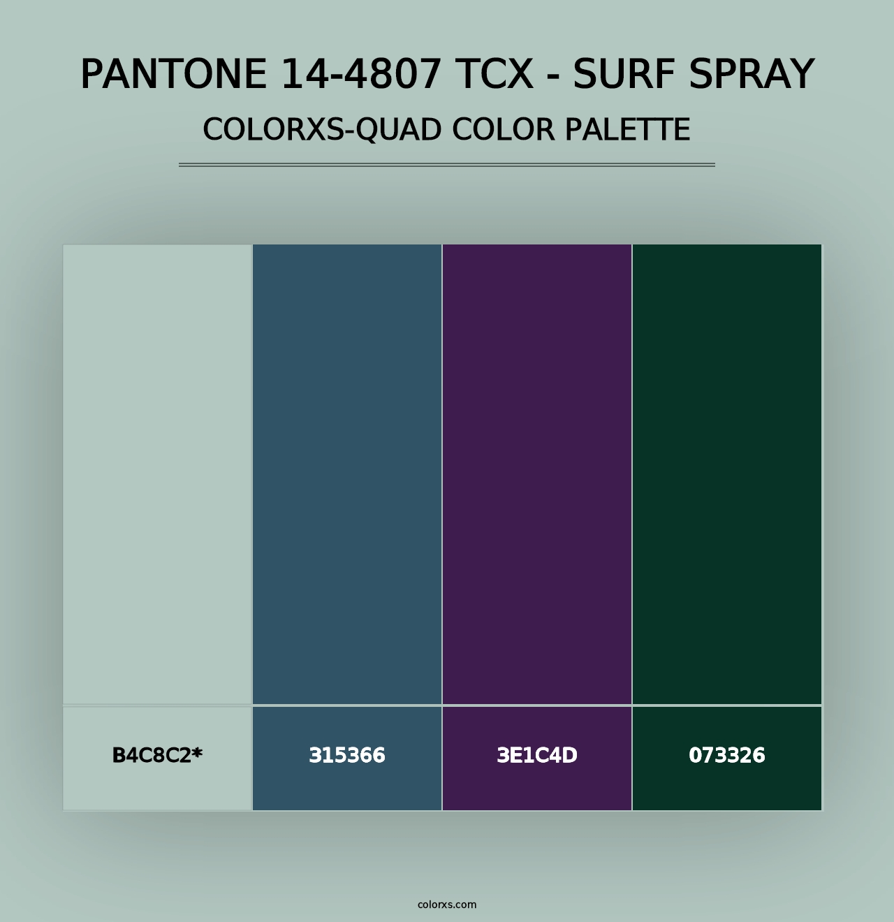 PANTONE 14-4807 TCX - Surf Spray - Colorxs Quad Palette