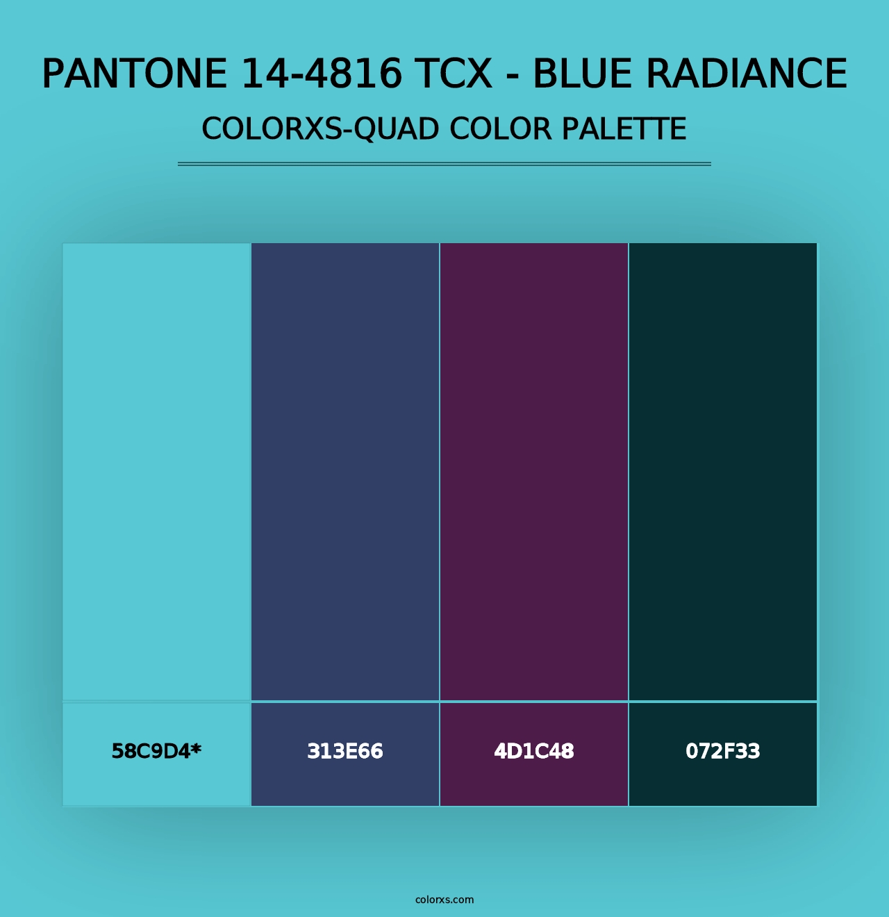 PANTONE 14-4816 TCX - Blue Radiance - Colorxs Quad Palette