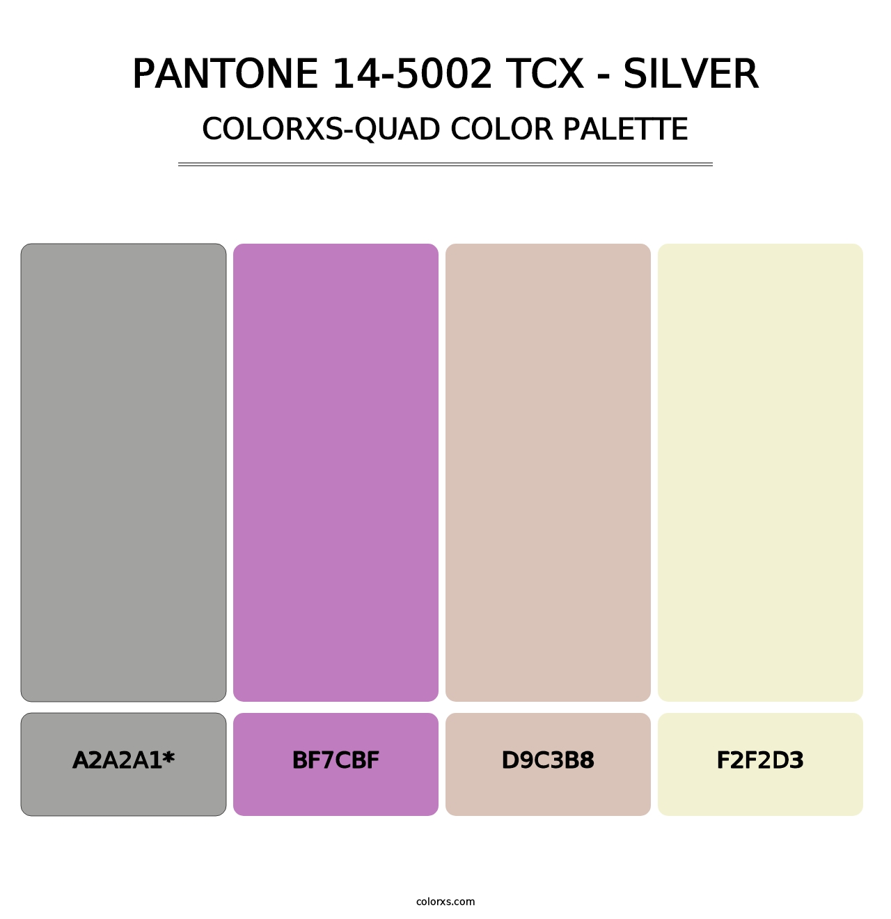 PANTONE 14-5002 TCX - Silver - Colorxs Quad Palette