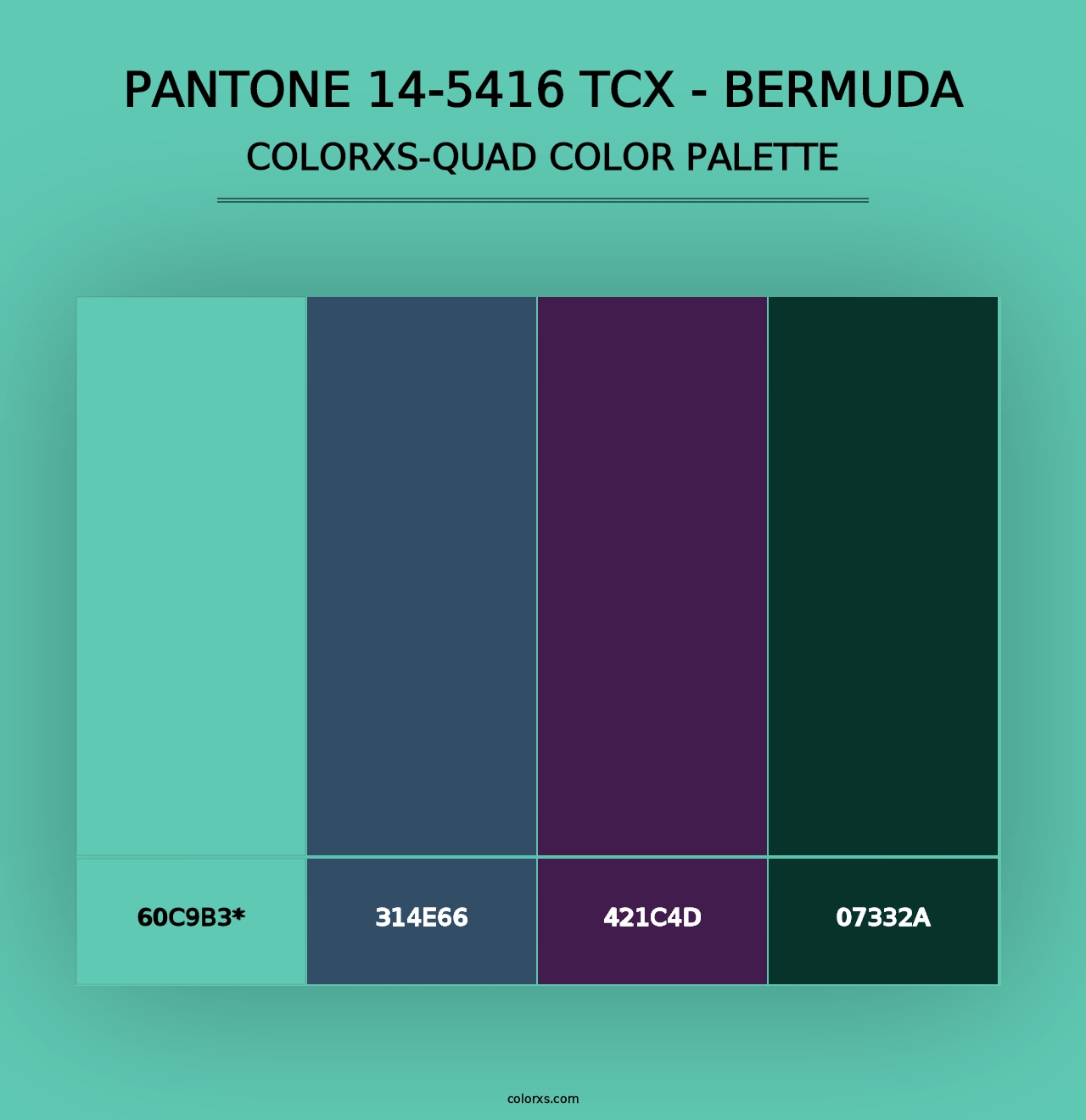 PANTONE 14-5416 TCX - Bermuda - Colorxs Quad Palette