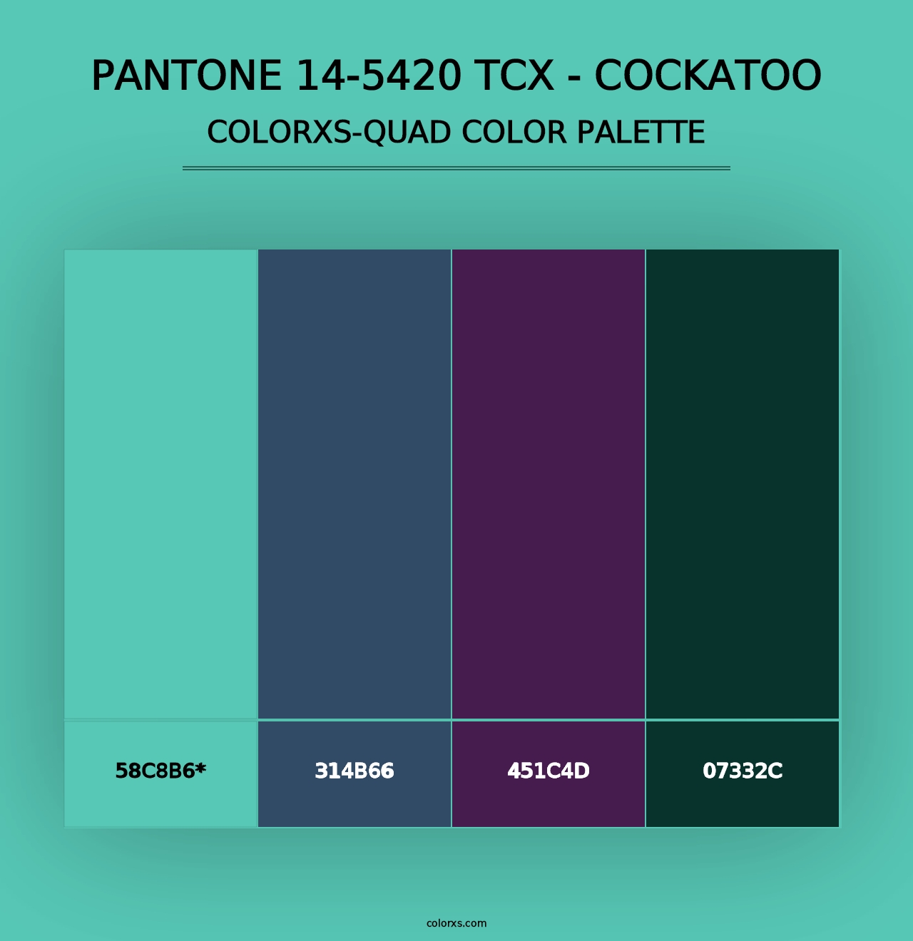 PANTONE 14-5420 TCX - Cockatoo - Colorxs Quad Palette