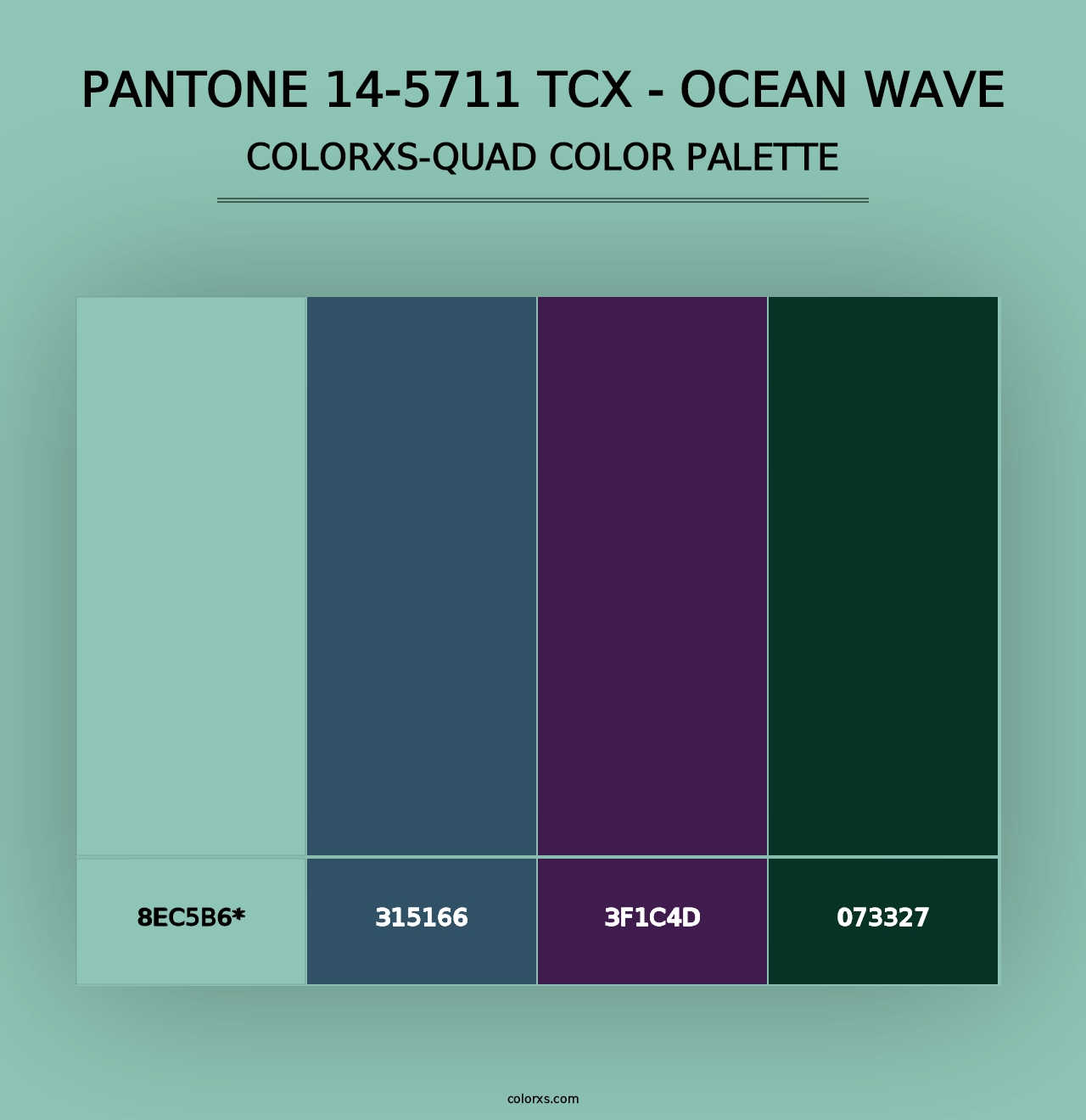 PANTONE 14-5711 TCX - Ocean Wave - Colorxs Quad Palette