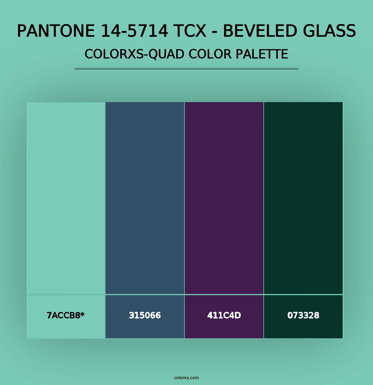 PANTONE 14-5714 TCX - Beveled Glass - Colorxs Quad Palette