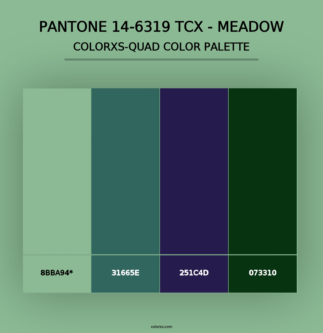 PANTONE 14-6319 TCX - Meadow - Colorxs Quad Palette