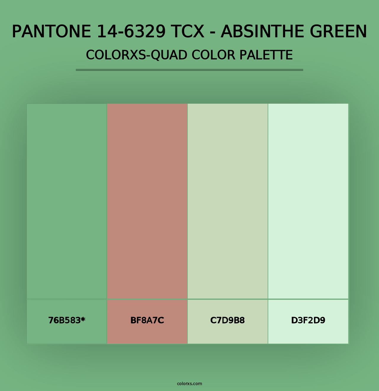 PANTONE 14-6329 TCX - Absinthe Green - Colorxs Quad Palette