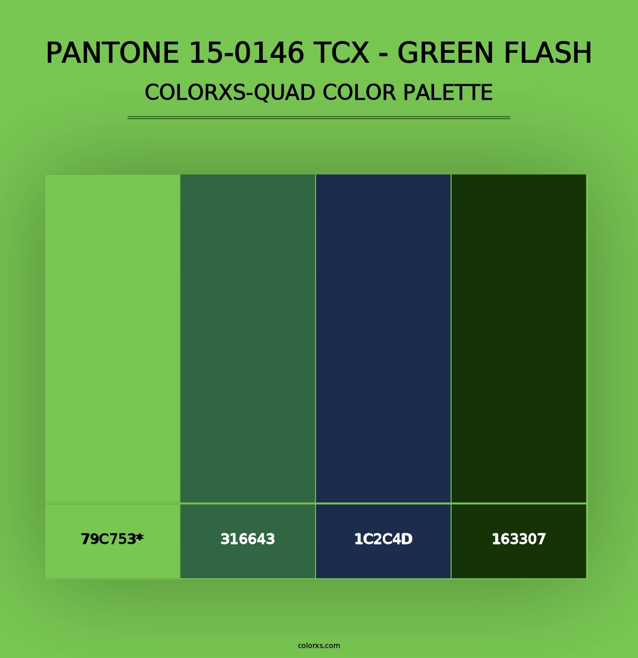 PANTONE 15-0146 TCX - Green Flash - Colorxs Quad Palette