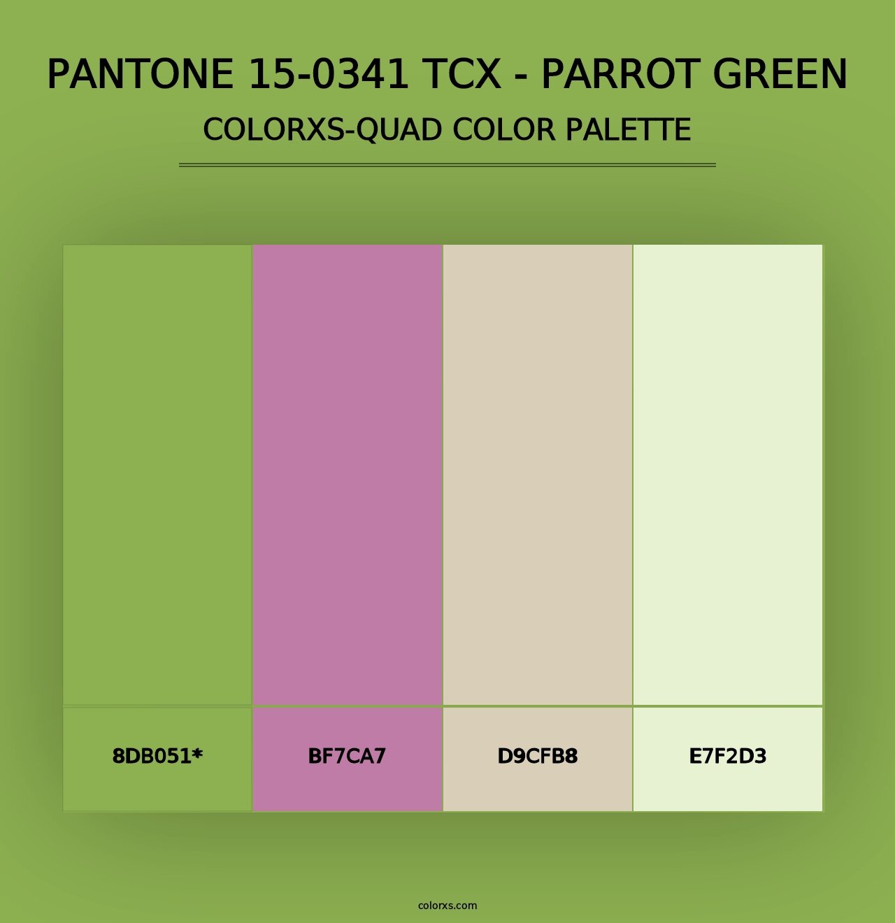 PANTONE 15-0341 TCX - Parrot Green - Colorxs Quad Palette