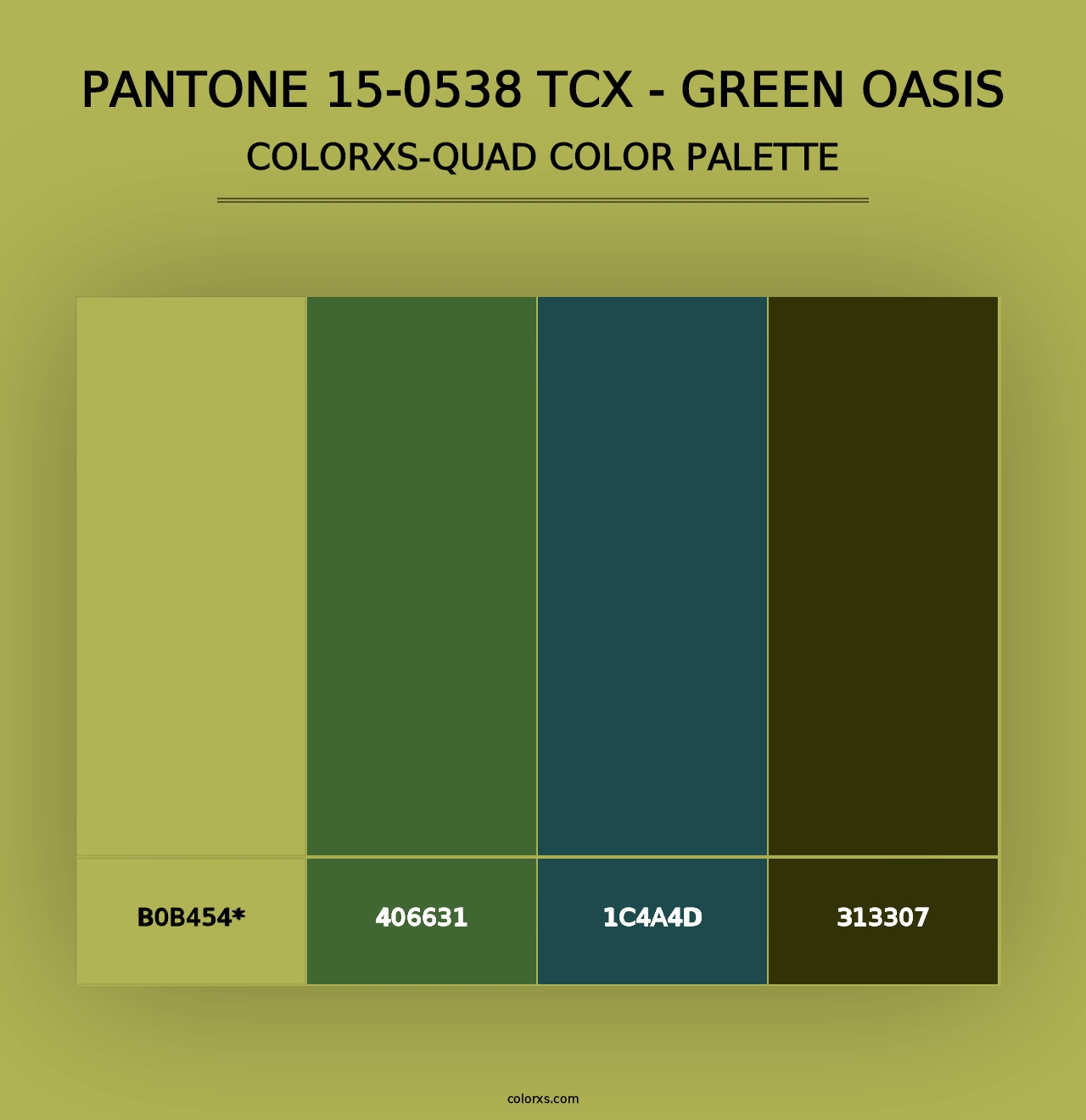 PANTONE 15-0538 TCX - Green Oasis - Colorxs Quad Palette