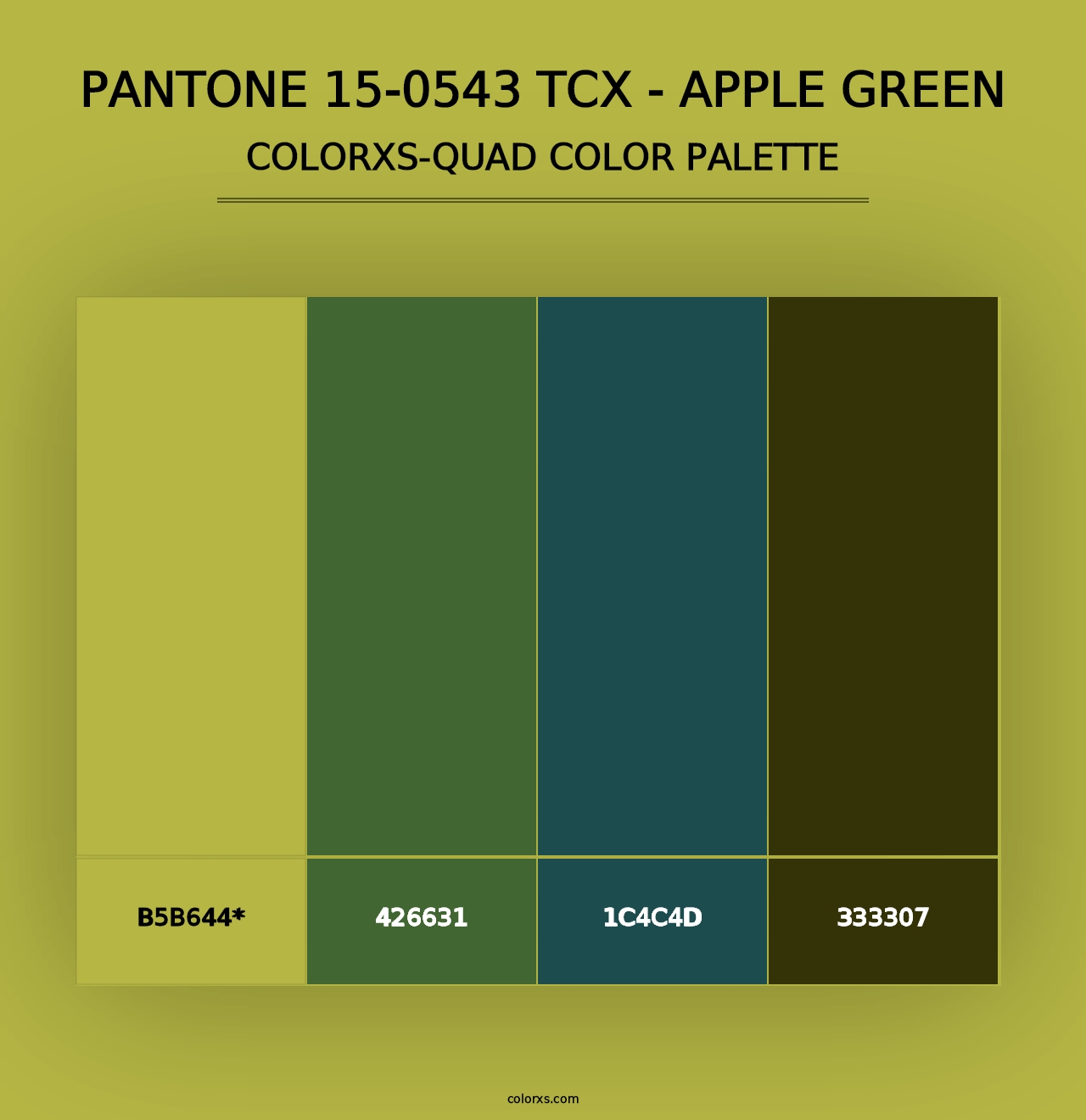 PANTONE 15-0543 TCX - Apple Green - Colorxs Quad Palette