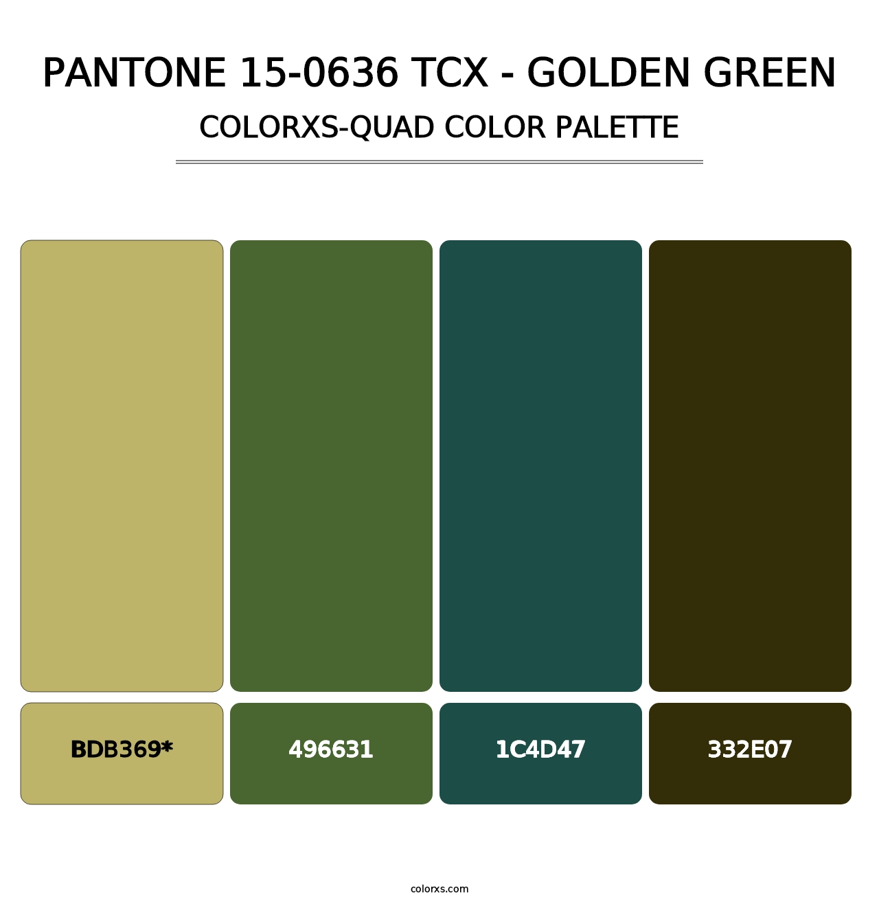 PANTONE 15-0636 TCX - Golden Green - Colorxs Quad Palette