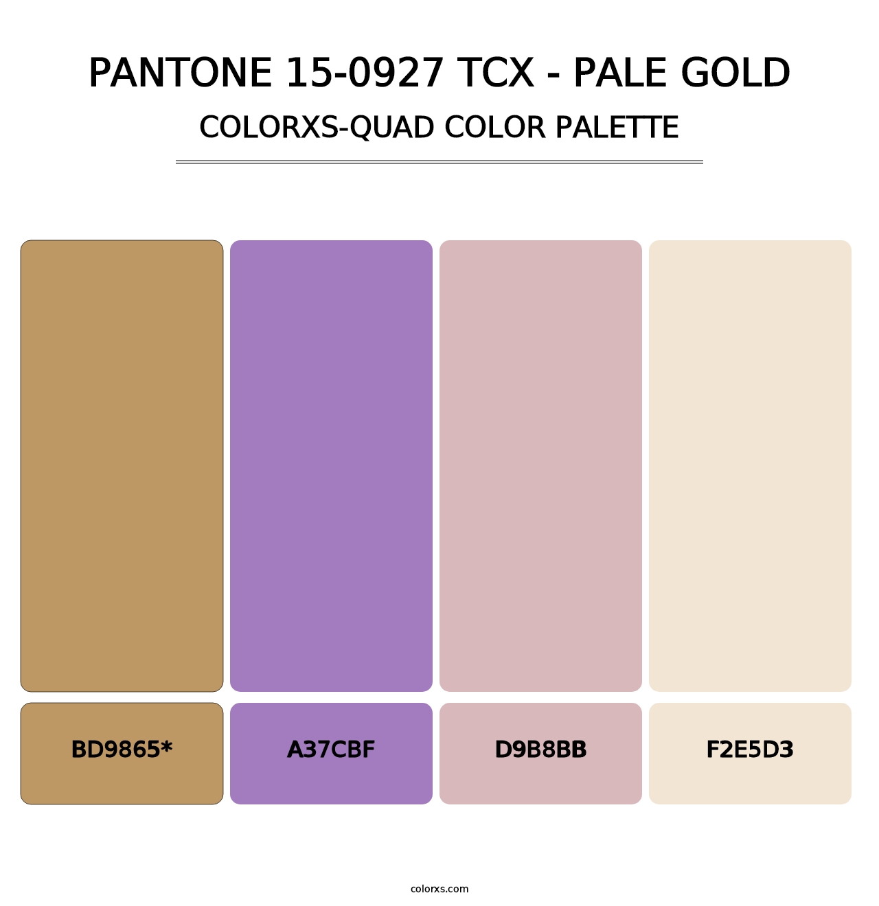 PANTONE 15-0927 TCX - Pale Gold - Colorxs Quad Palette