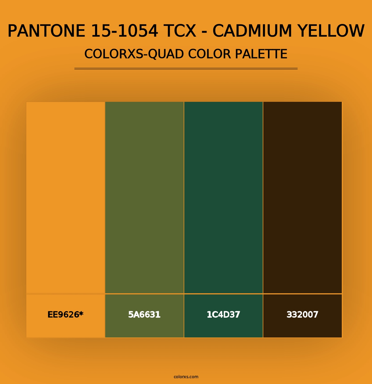 PANTONE 15-1054 TCX - Cadmium Yellow - Colorxs Quad Palette