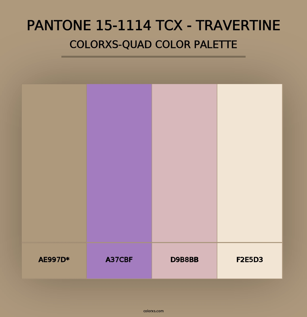 PANTONE 15-1114 TCX - Travertine - Colorxs Quad Palette