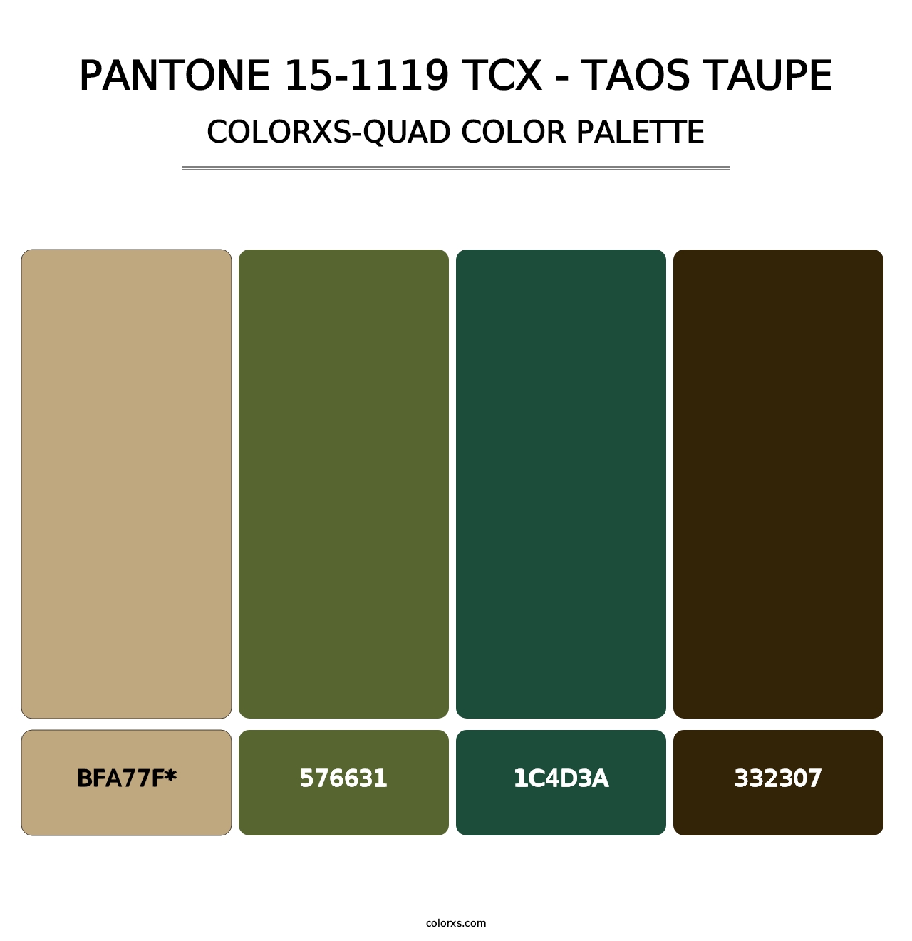 PANTONE 15-1119 TCX - Taos Taupe - Colorxs Quad Palette