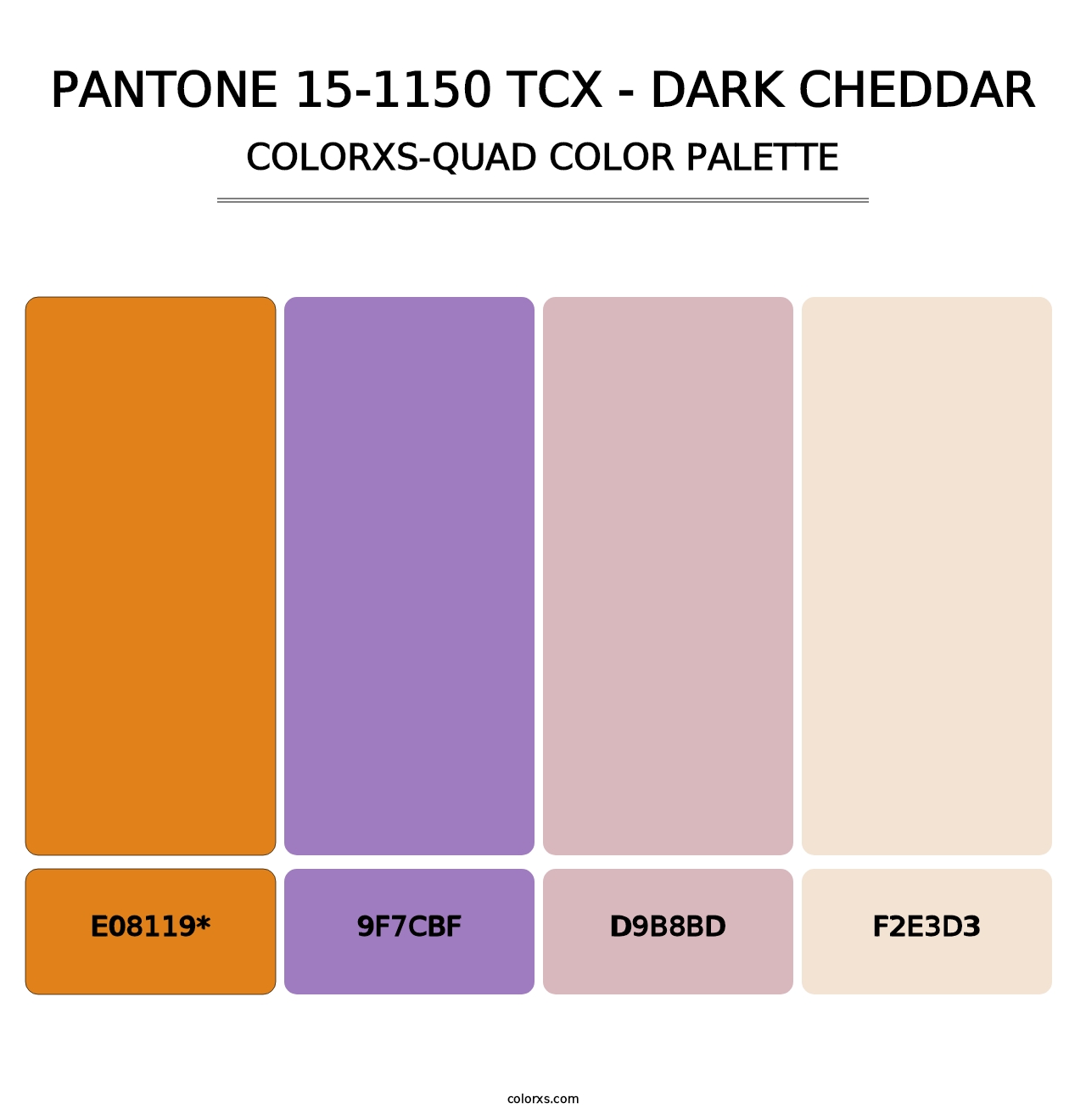 PANTONE 15-1150 TCX - Dark Cheddar - Colorxs Quad Palette