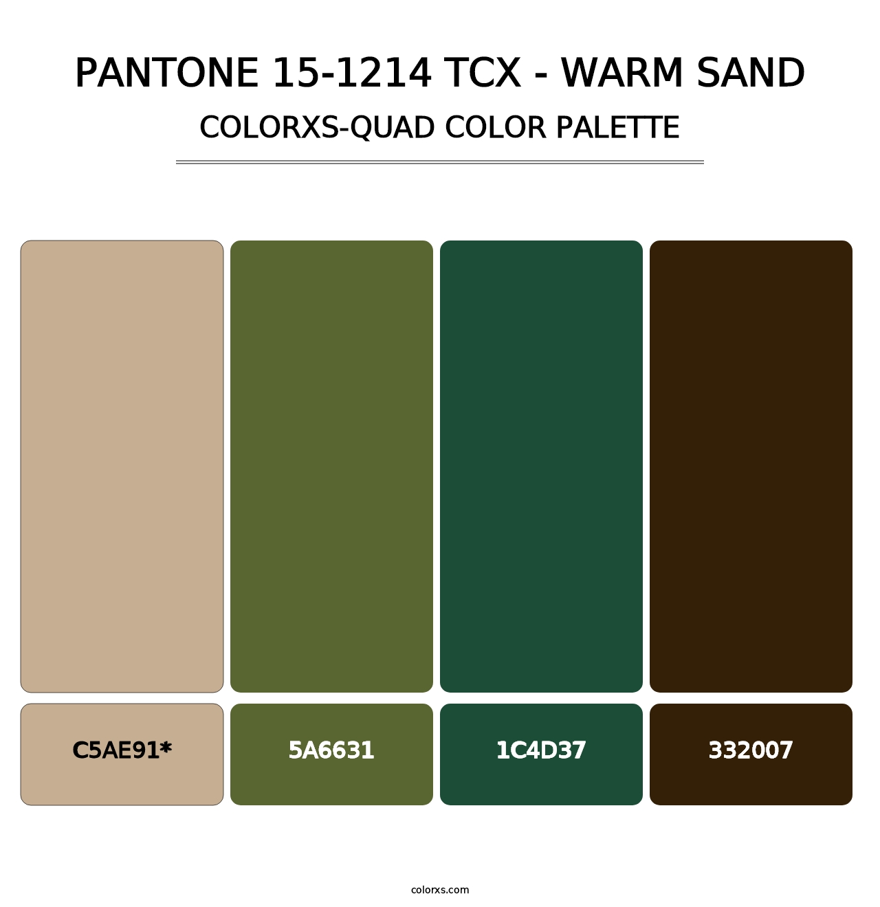 PANTONE 15-1214 TCX - Warm Sand - Colorxs Quad Palette