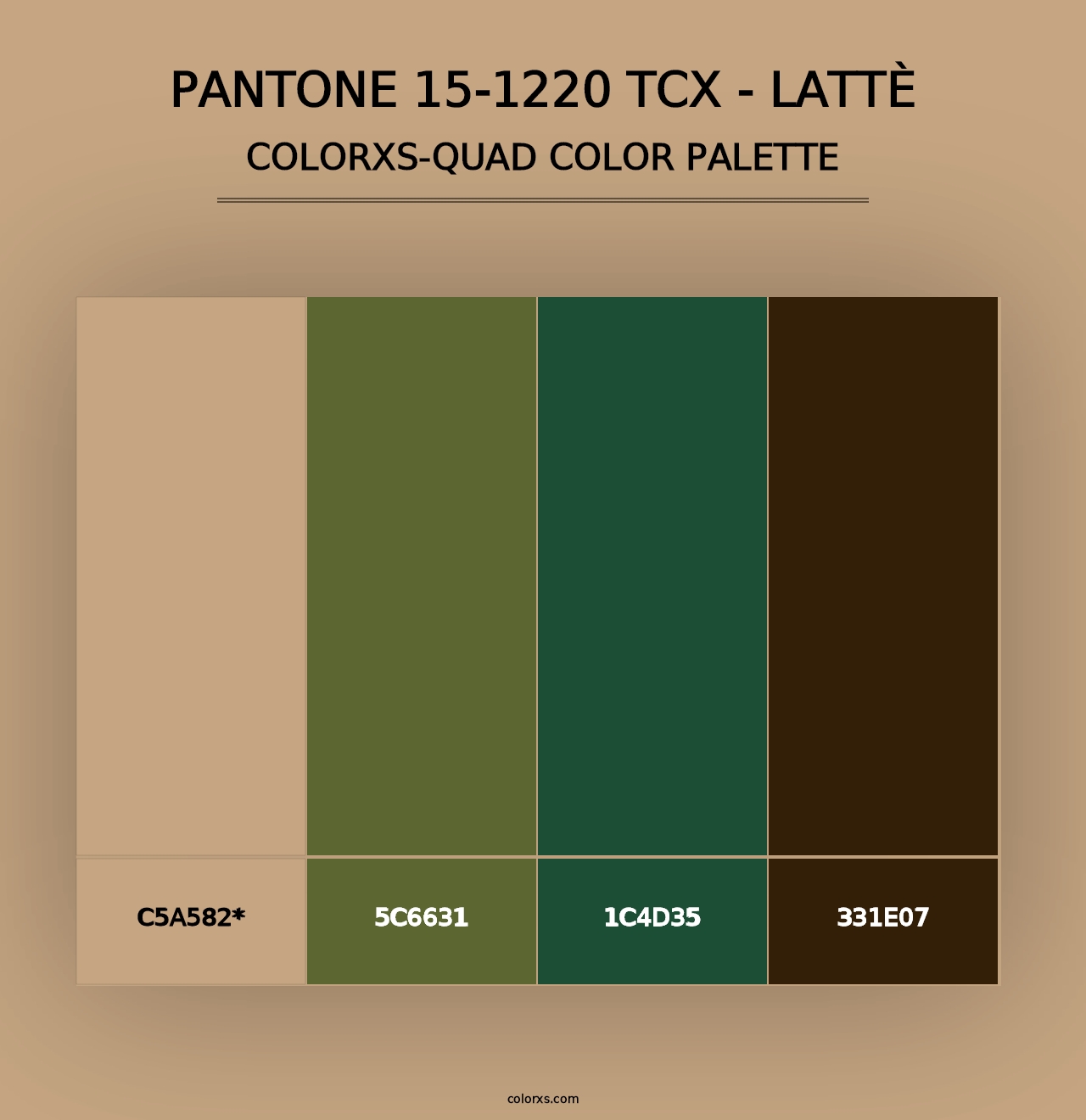 PANTONE 15-1220 TCX - Lattè - Colorxs Quad Palette