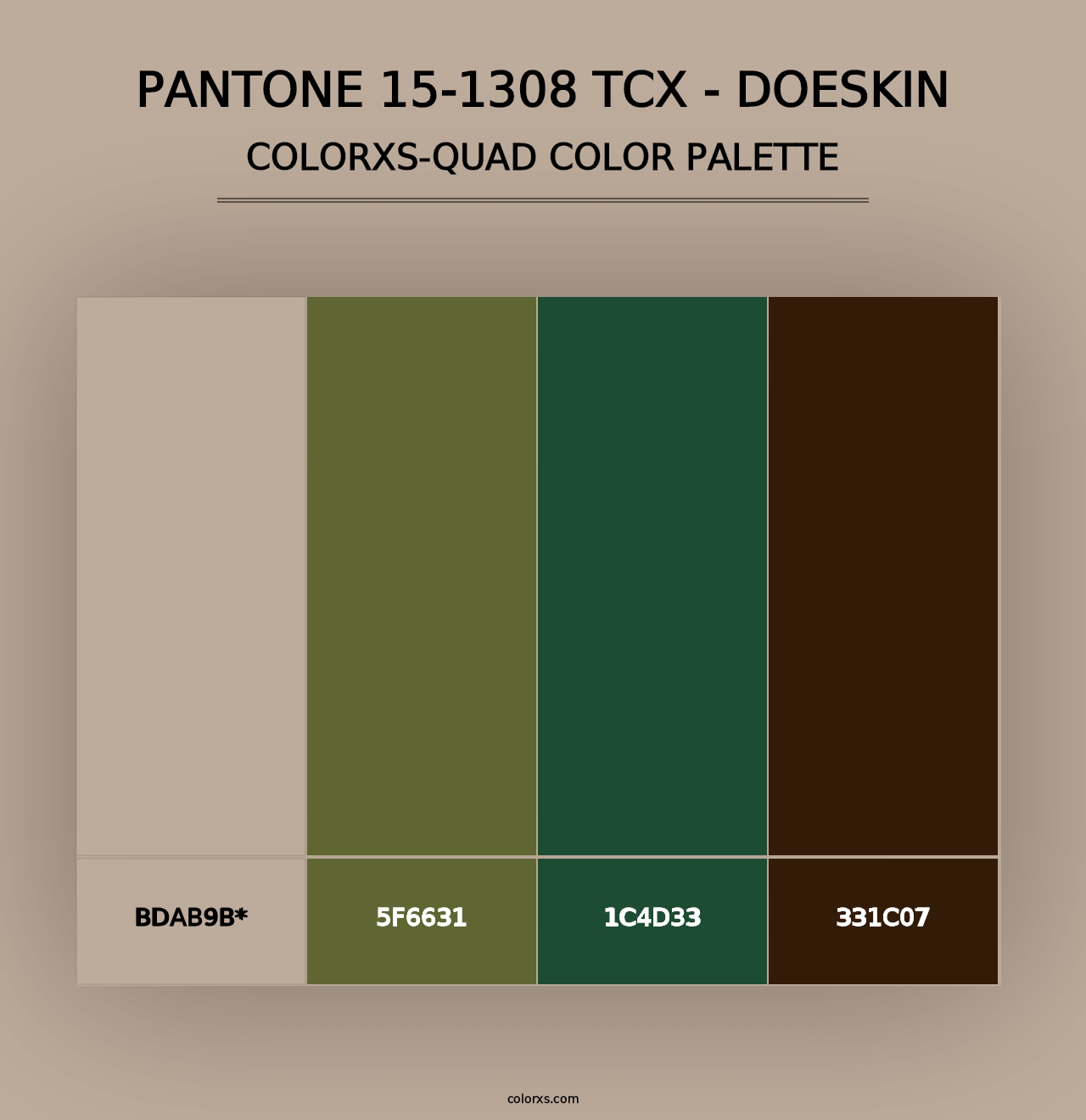 PANTONE 15-1308 TCX - Doeskin - Colorxs Quad Palette