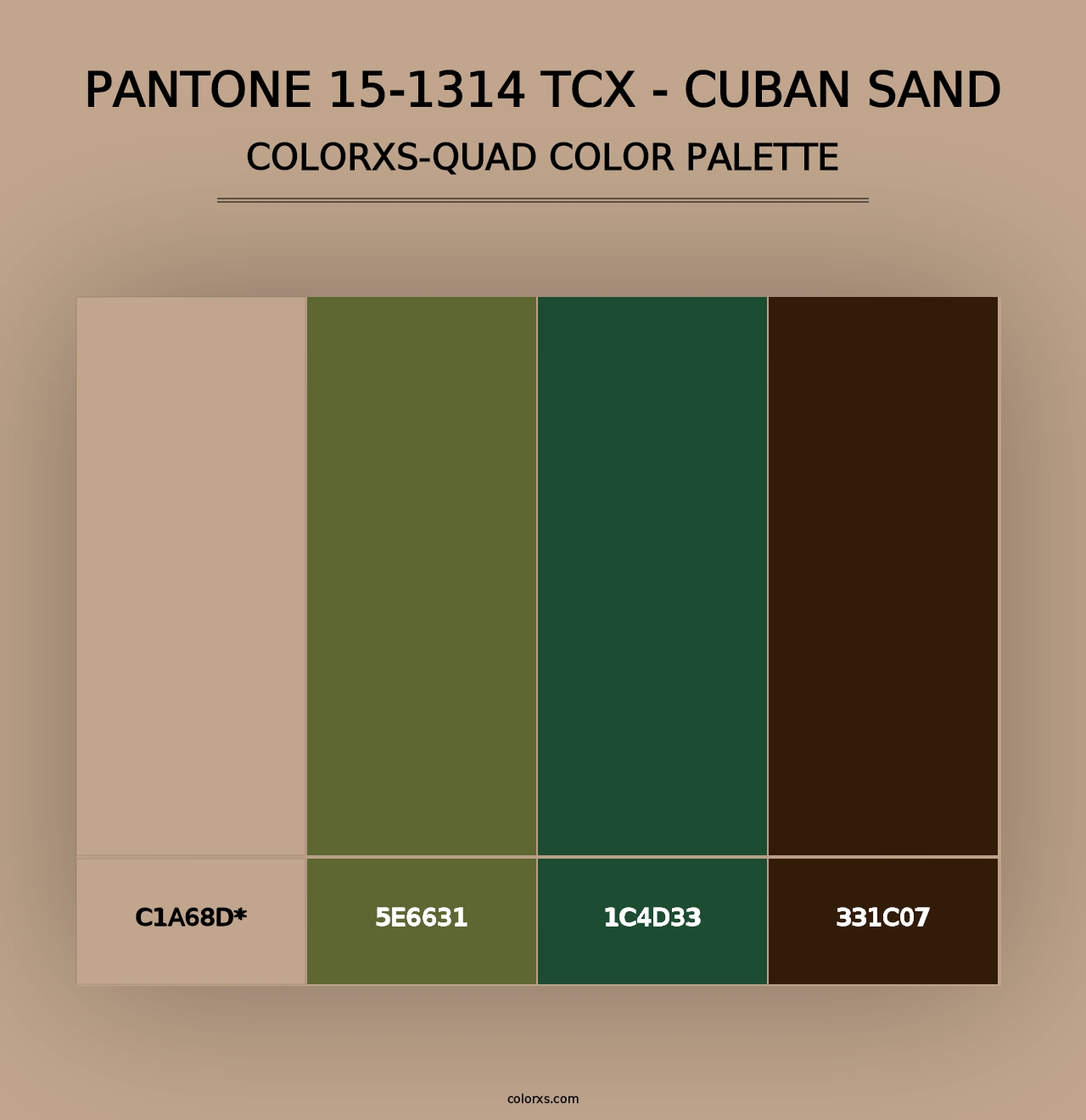 PANTONE 15-1314 TCX - Cuban Sand - Colorxs Quad Palette