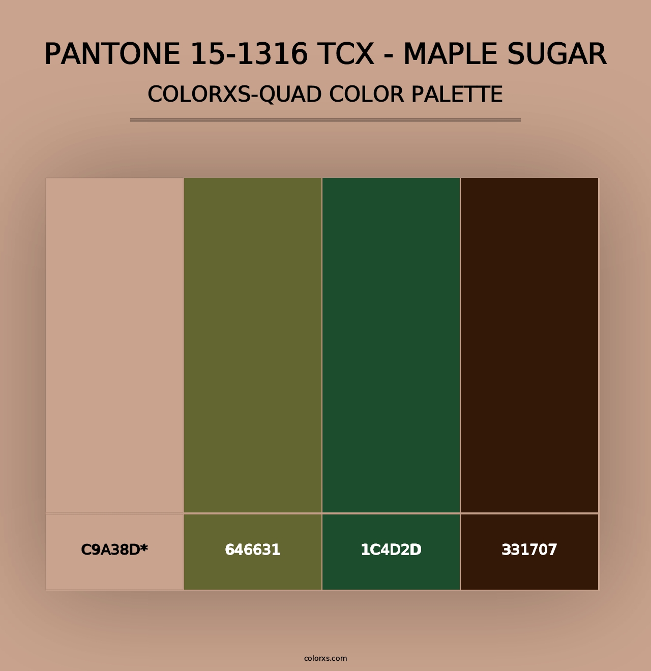 PANTONE 15-1316 TCX - Maple Sugar - Colorxs Quad Palette