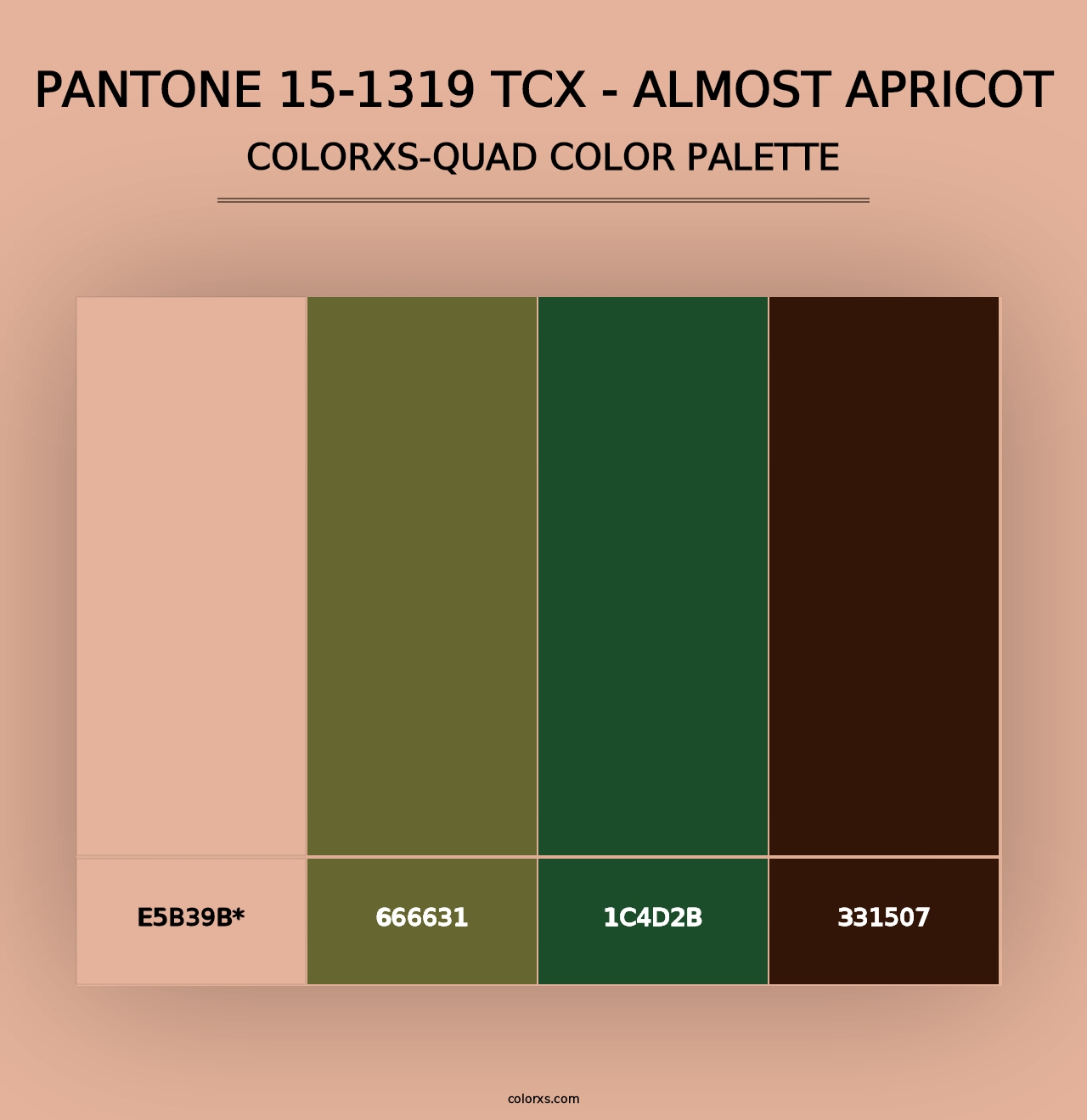 PANTONE 15-1319 TCX - Almost Apricot - Colorxs Quad Palette