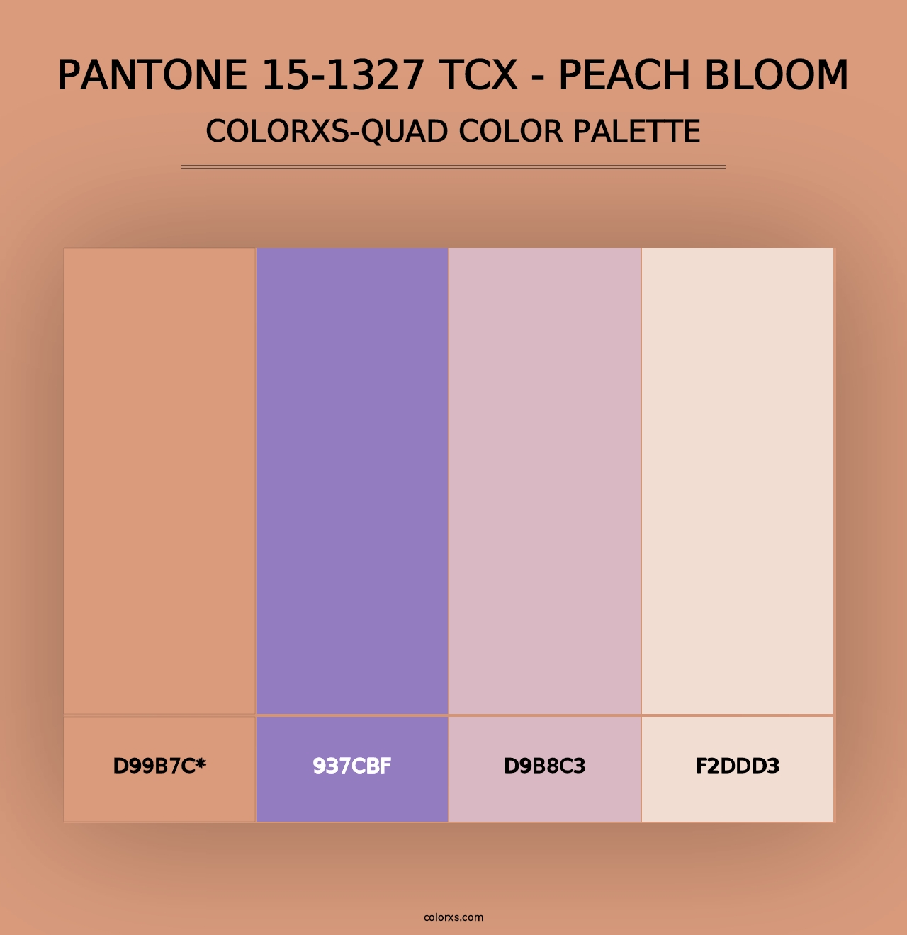 PANTONE 15-1327 TCX - Peach Bloom - Colorxs Quad Palette