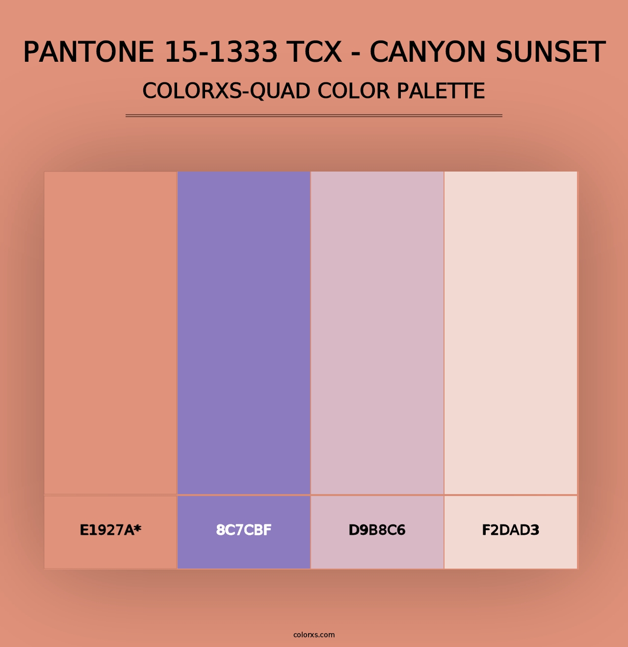 PANTONE 15-1333 TCX - Canyon Sunset - Colorxs Quad Palette