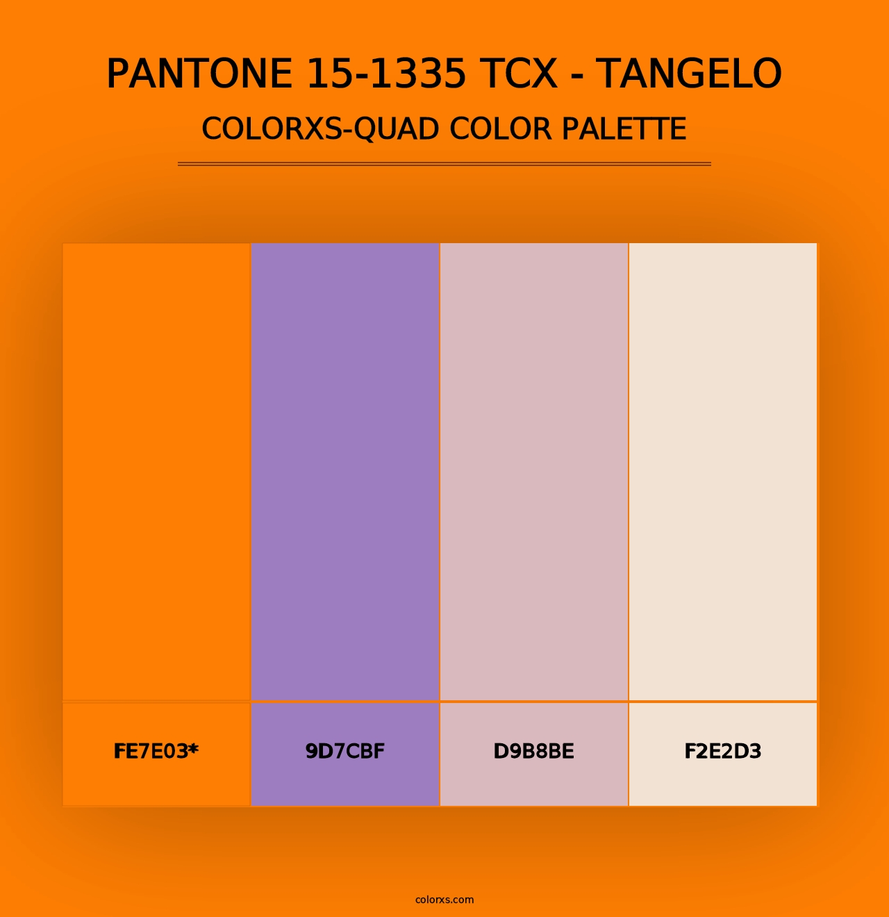 PANTONE 15-1335 TCX - Tangelo - Colorxs Quad Palette